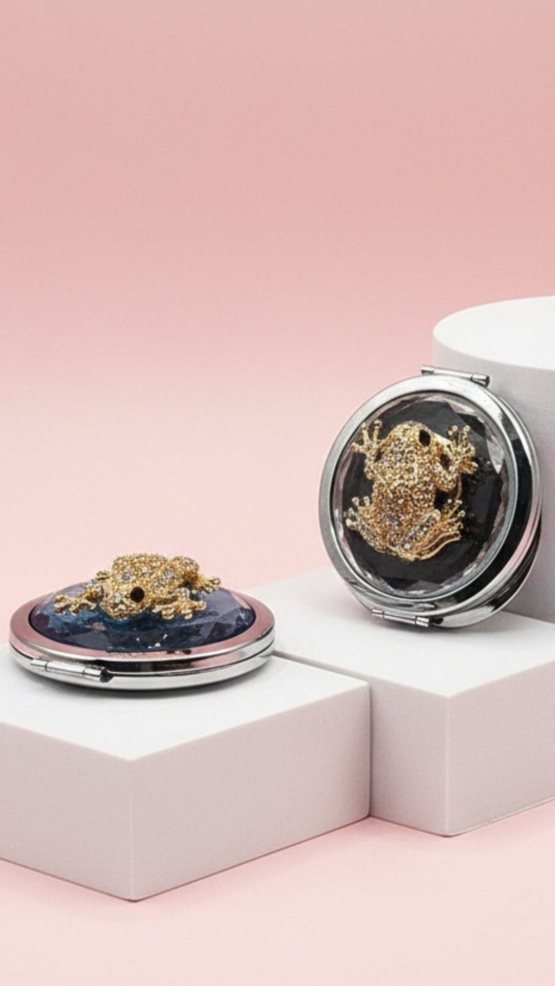 Crystal Frog Compact Mirror & Gift Box
