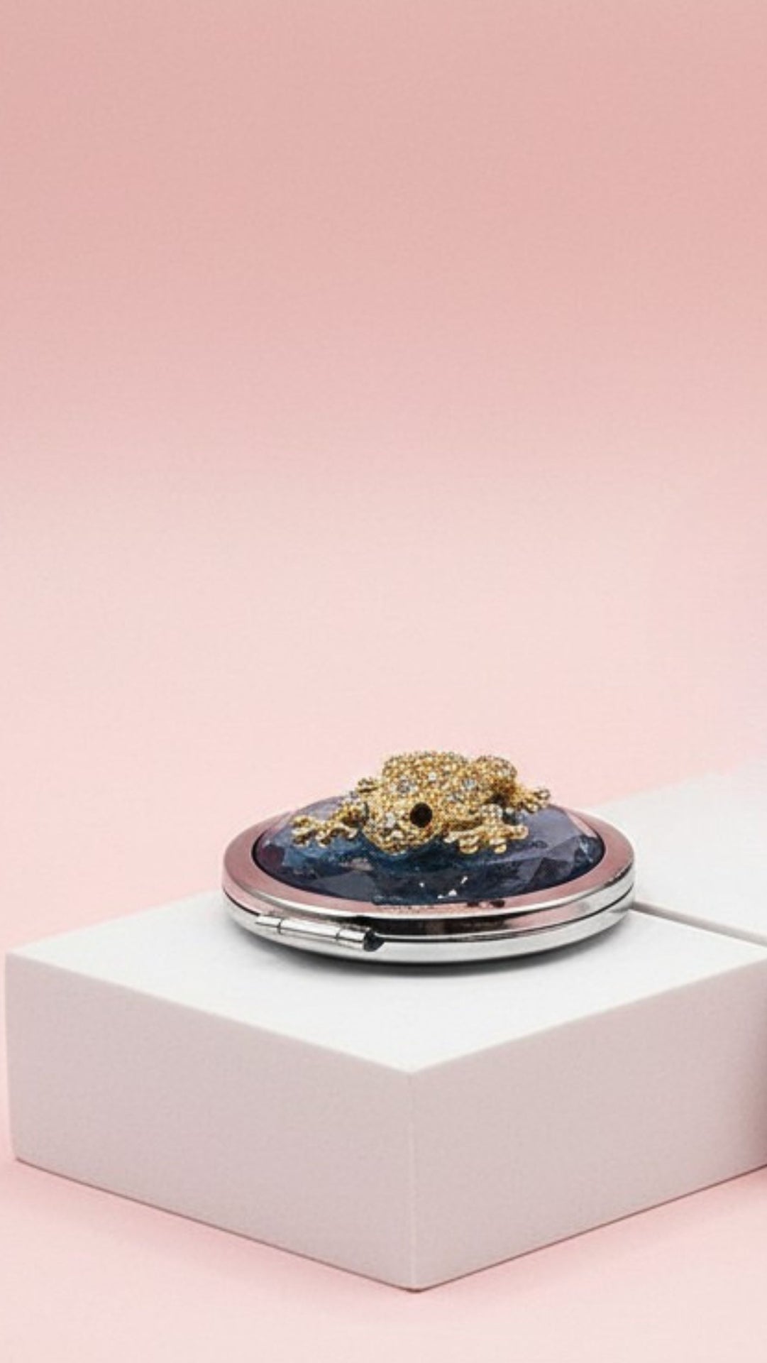 Crystal Frog Compact Mirror & Gift Box