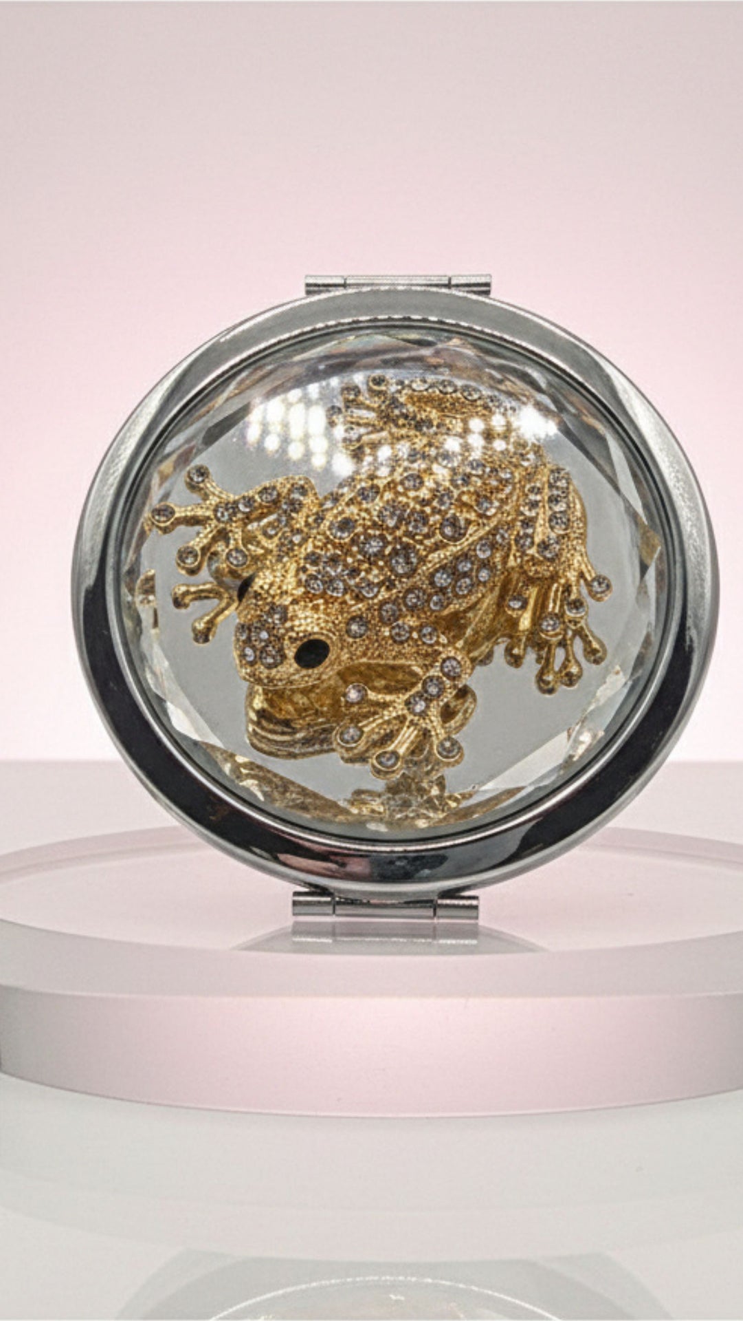 Crystal Frog Compact Mirror & Gift Box