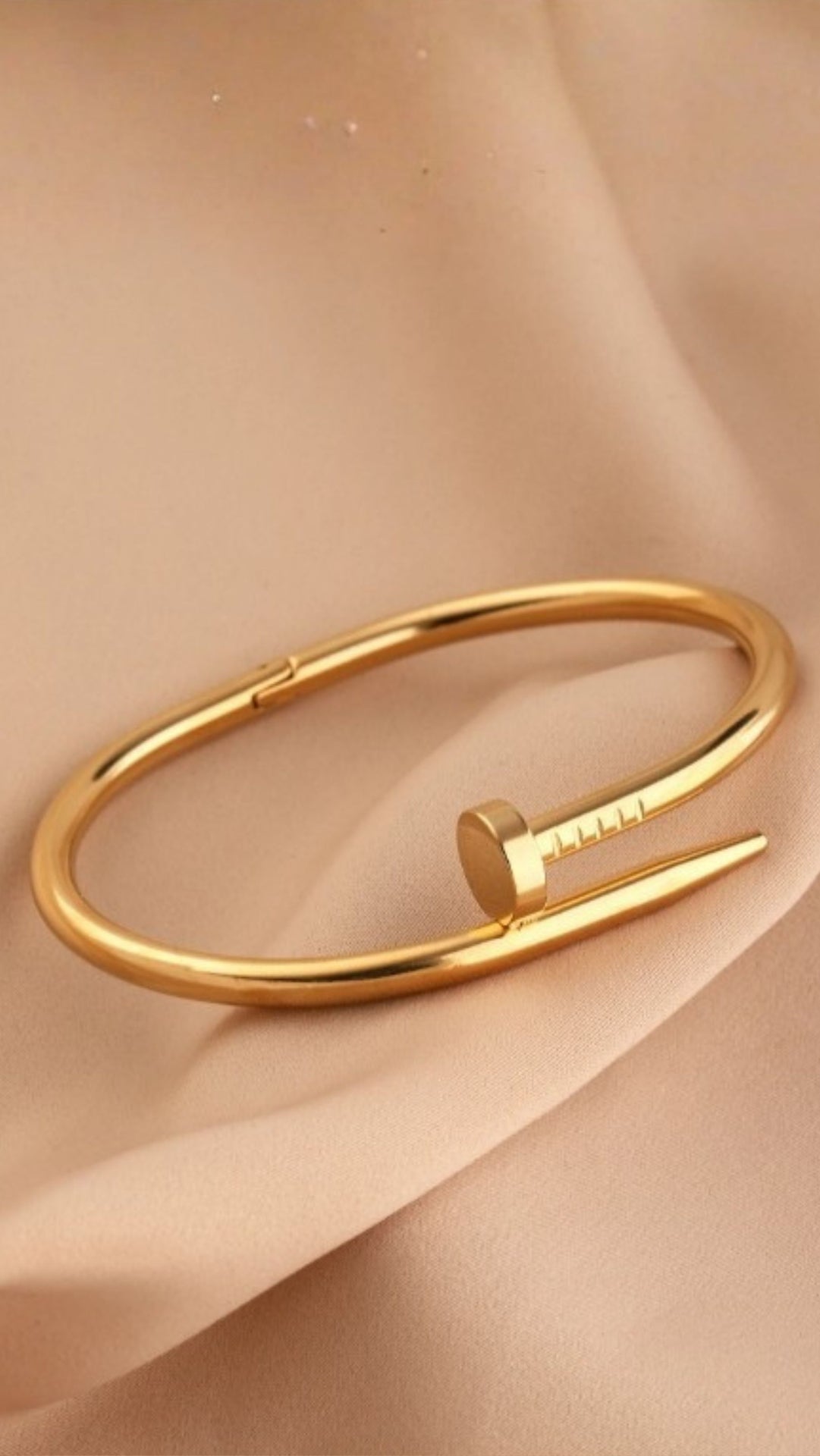 Stainless Steel Nail Stacking Bangle