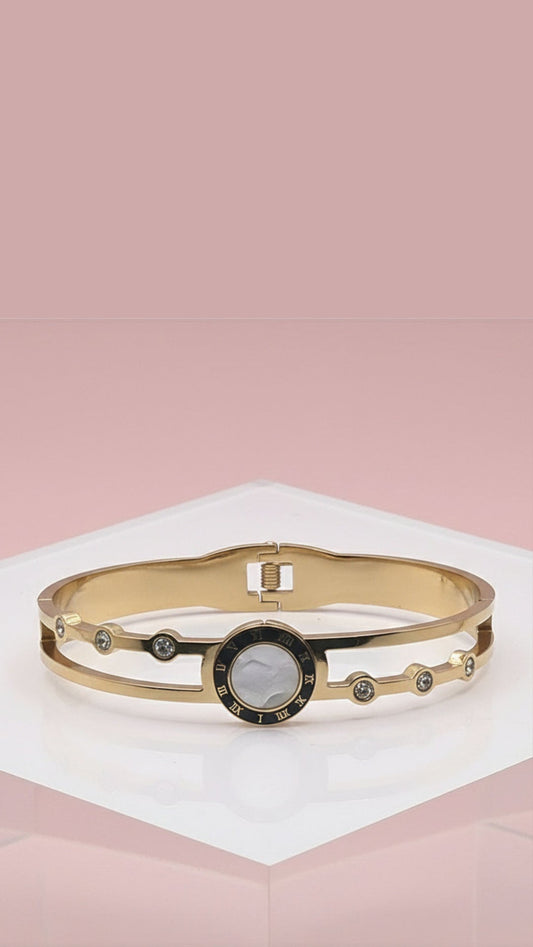 Roman Numeral Stainless Steel Stacking Bangle