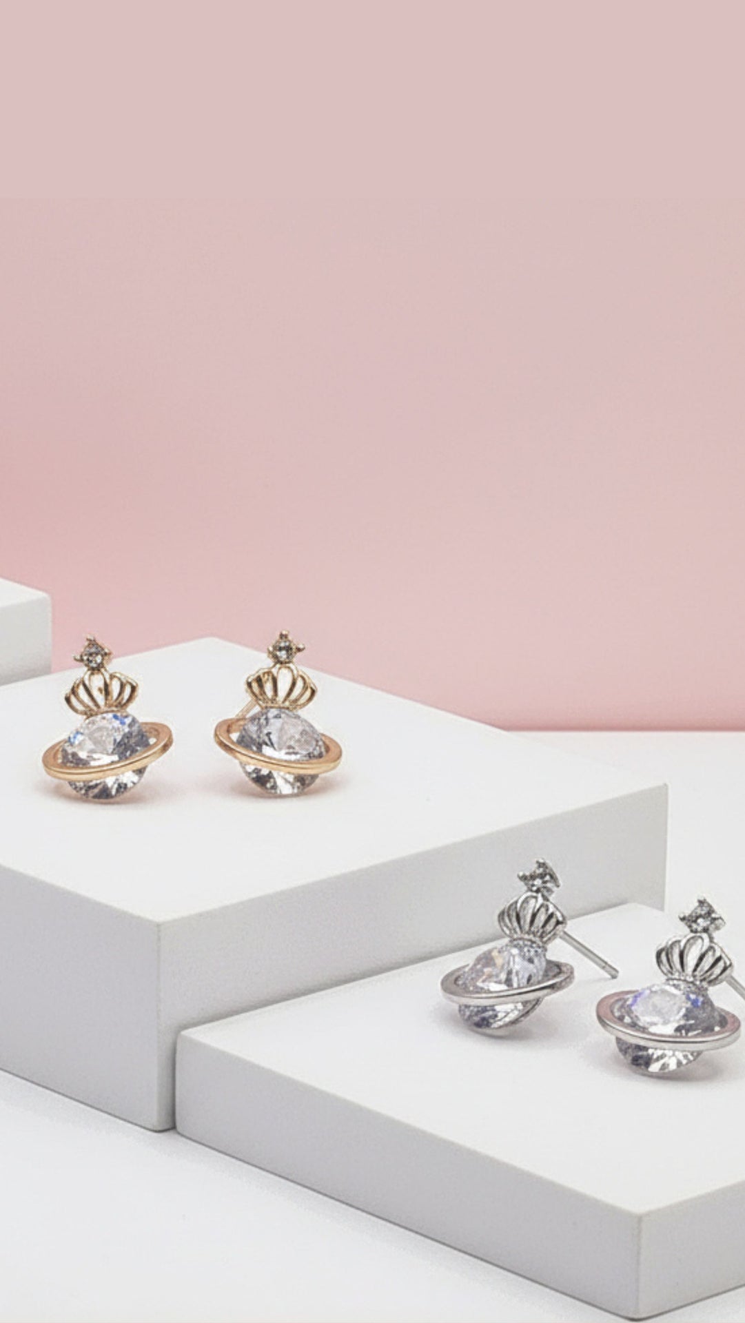 Crown Crystal Stud Earrings
