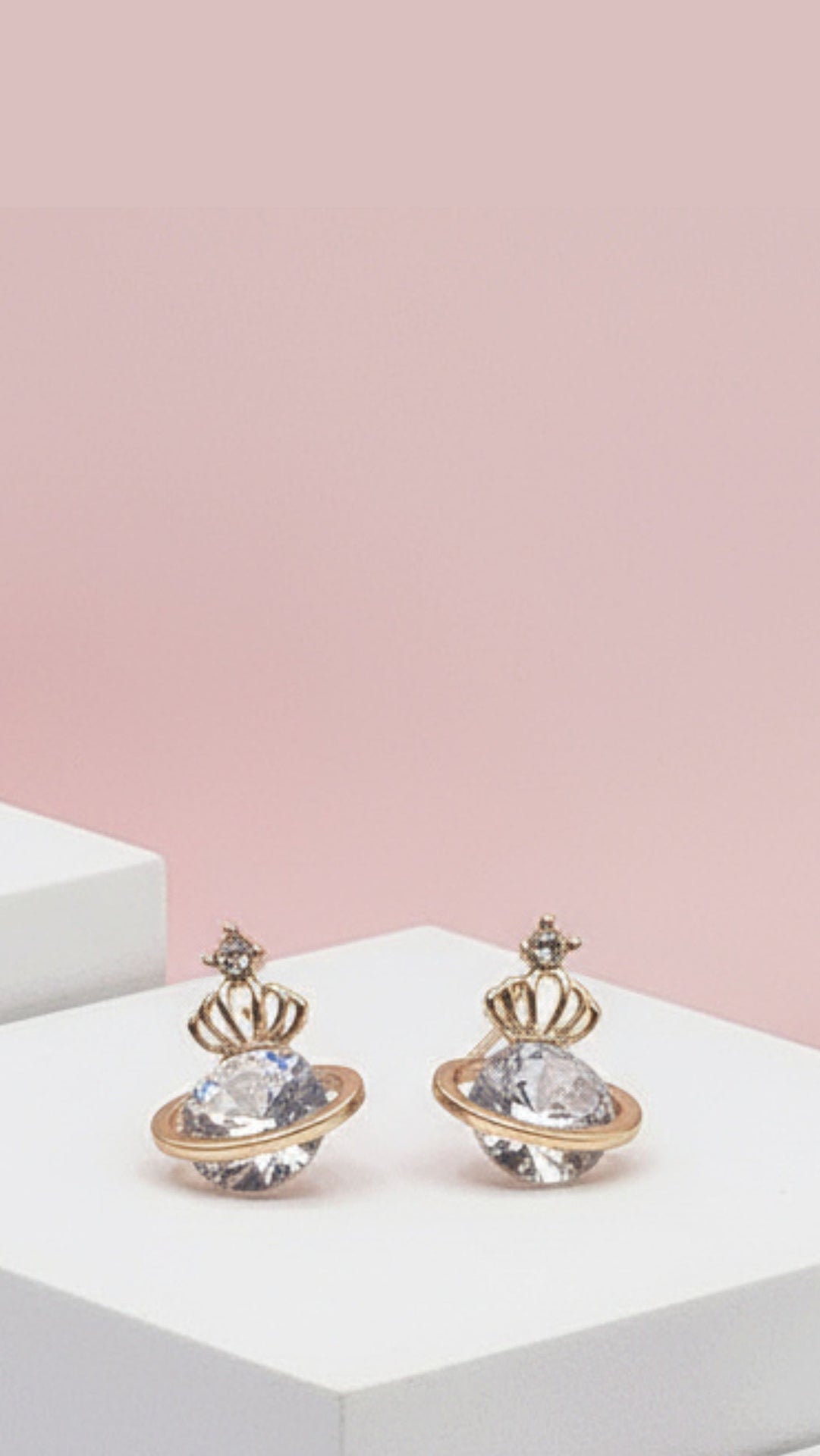 Crown Crystal Stud Earrings