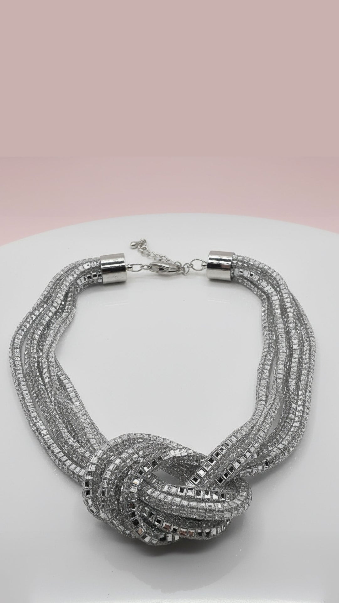 Mirrored Knotted Crystal Necklace