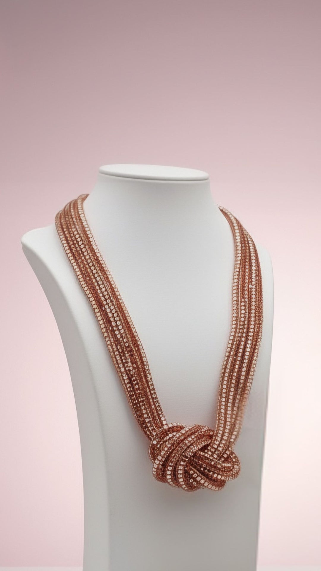Mirrored Knotted Crystal Necklace