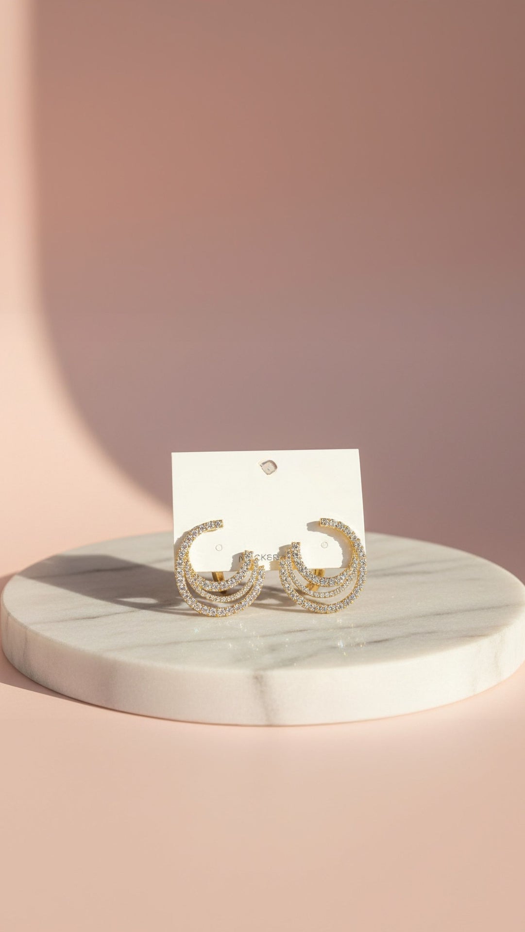 Layered Crystal Stud Earrings