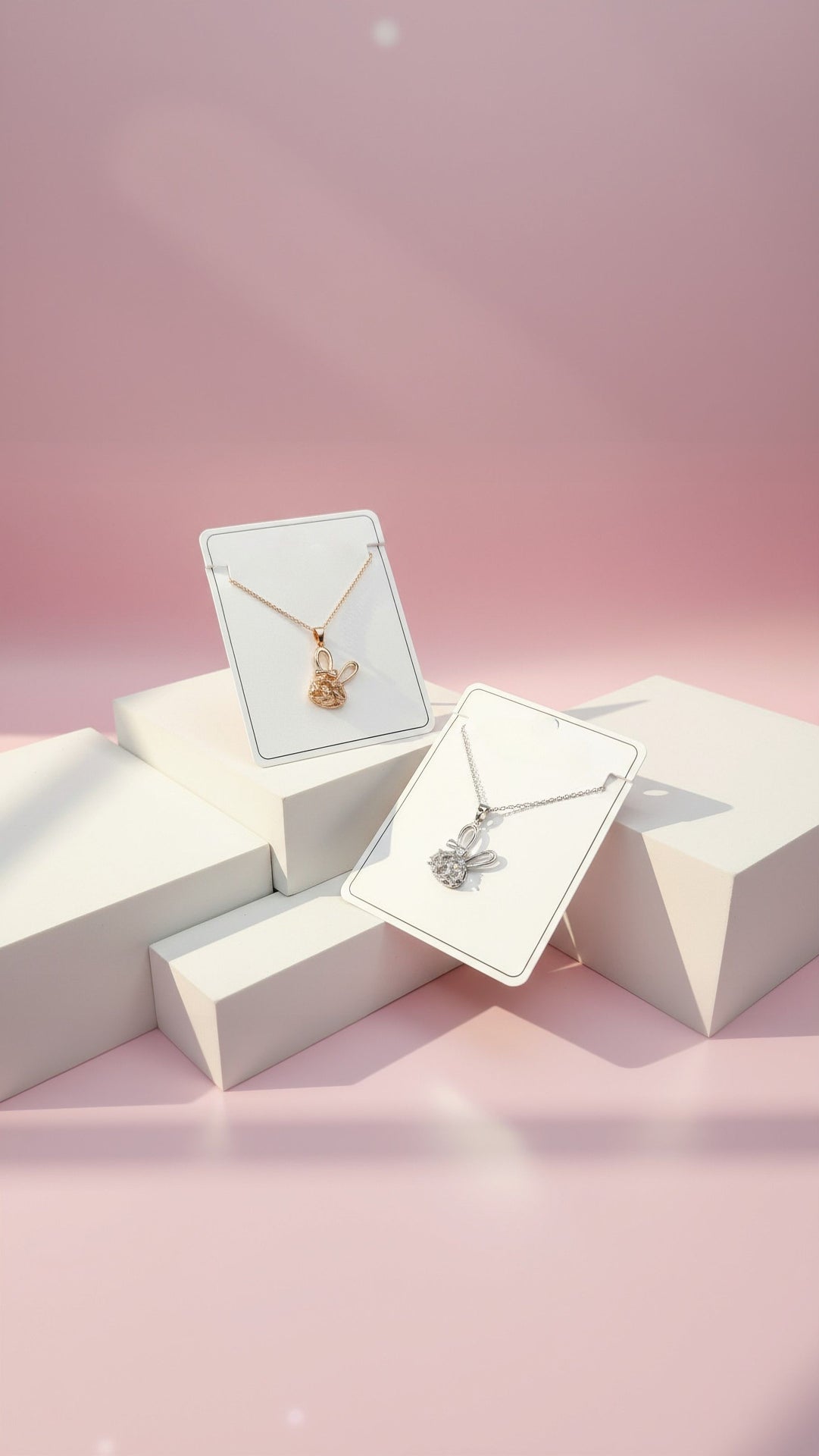 Bunny Rabbit Crystal Pendant Necklace