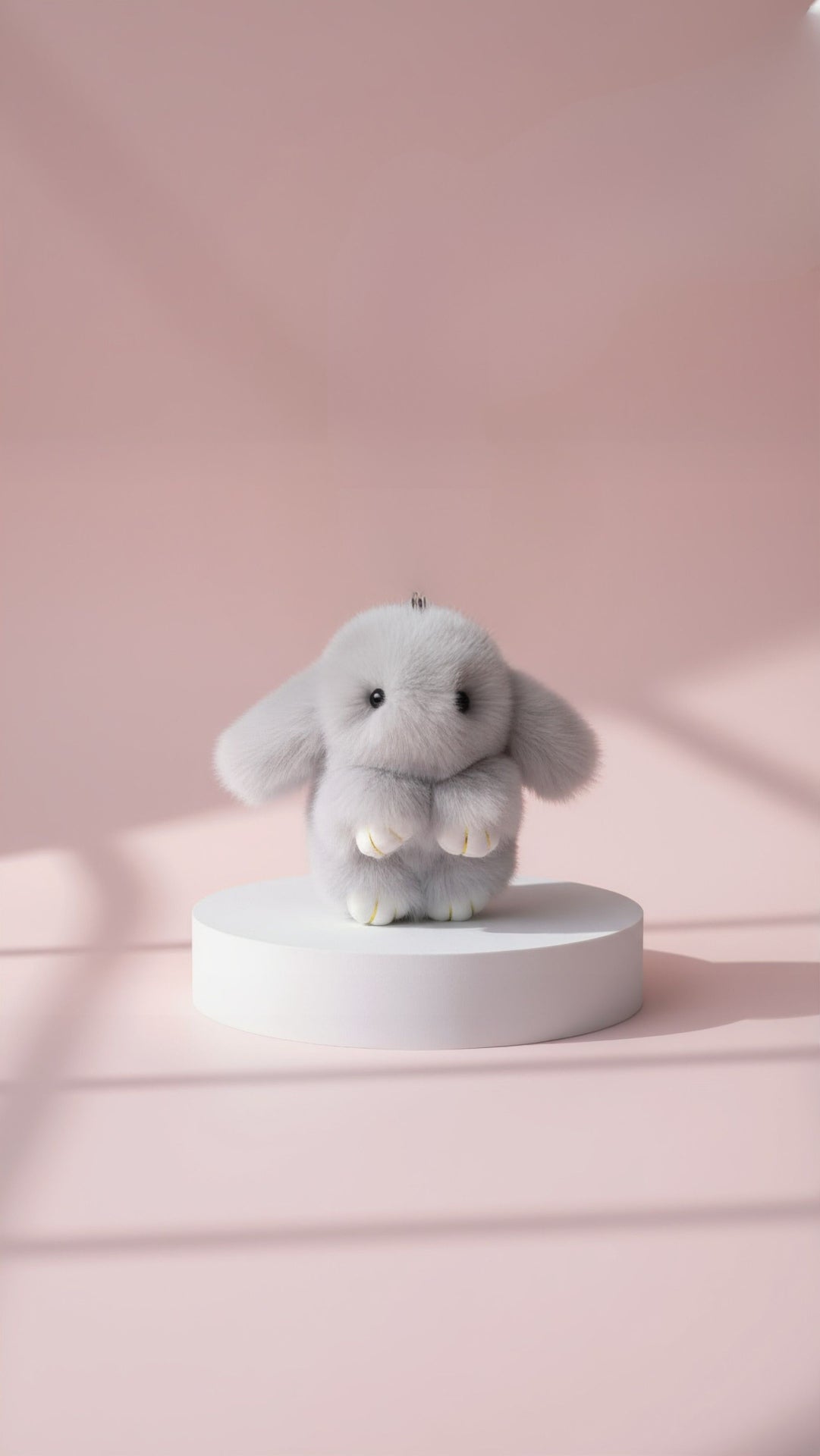Mini Fluffy Bunny Rabbit Key Ring & Bag Charm