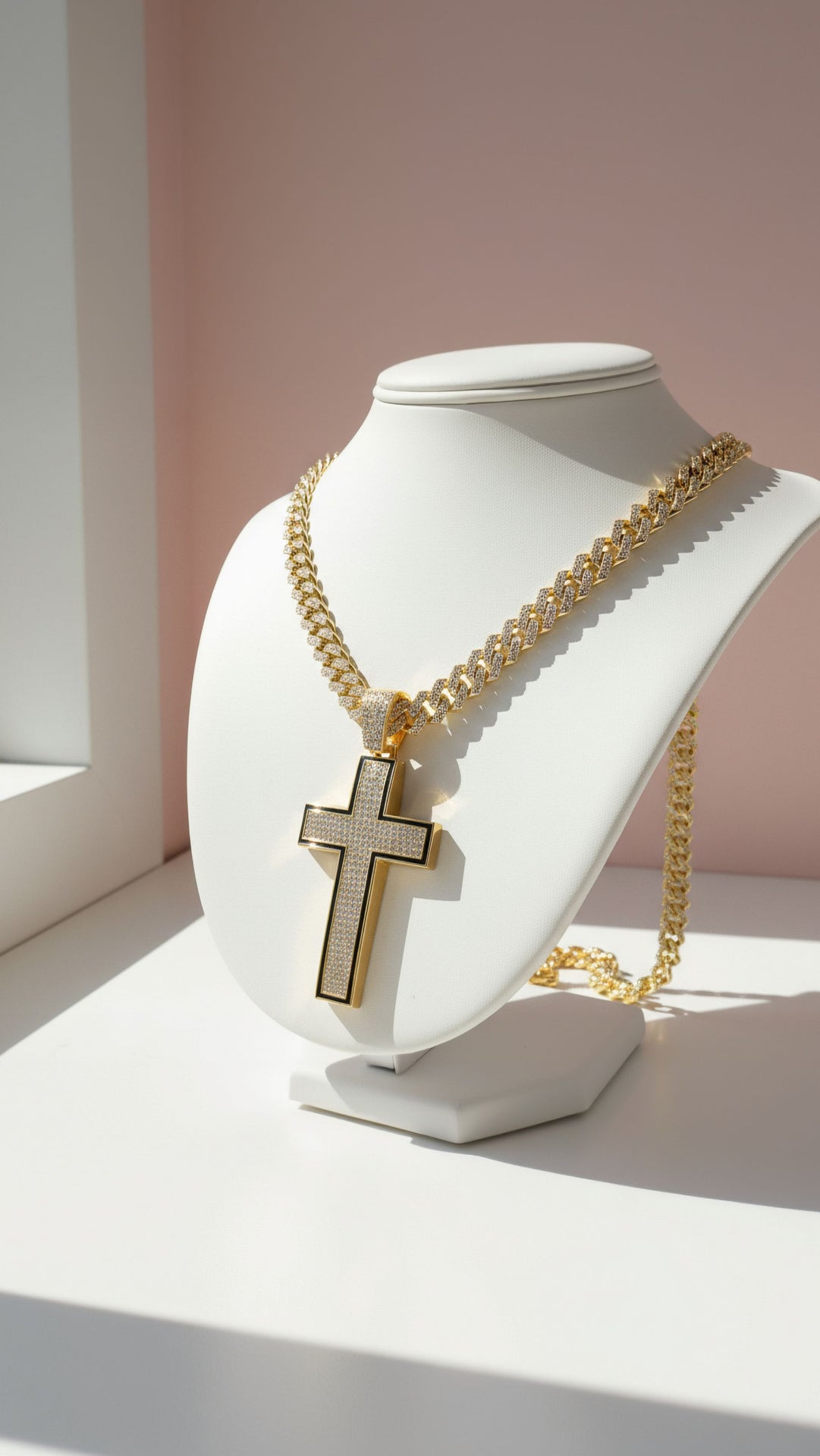 Iced Out Crystal Cross Chain Necklace
