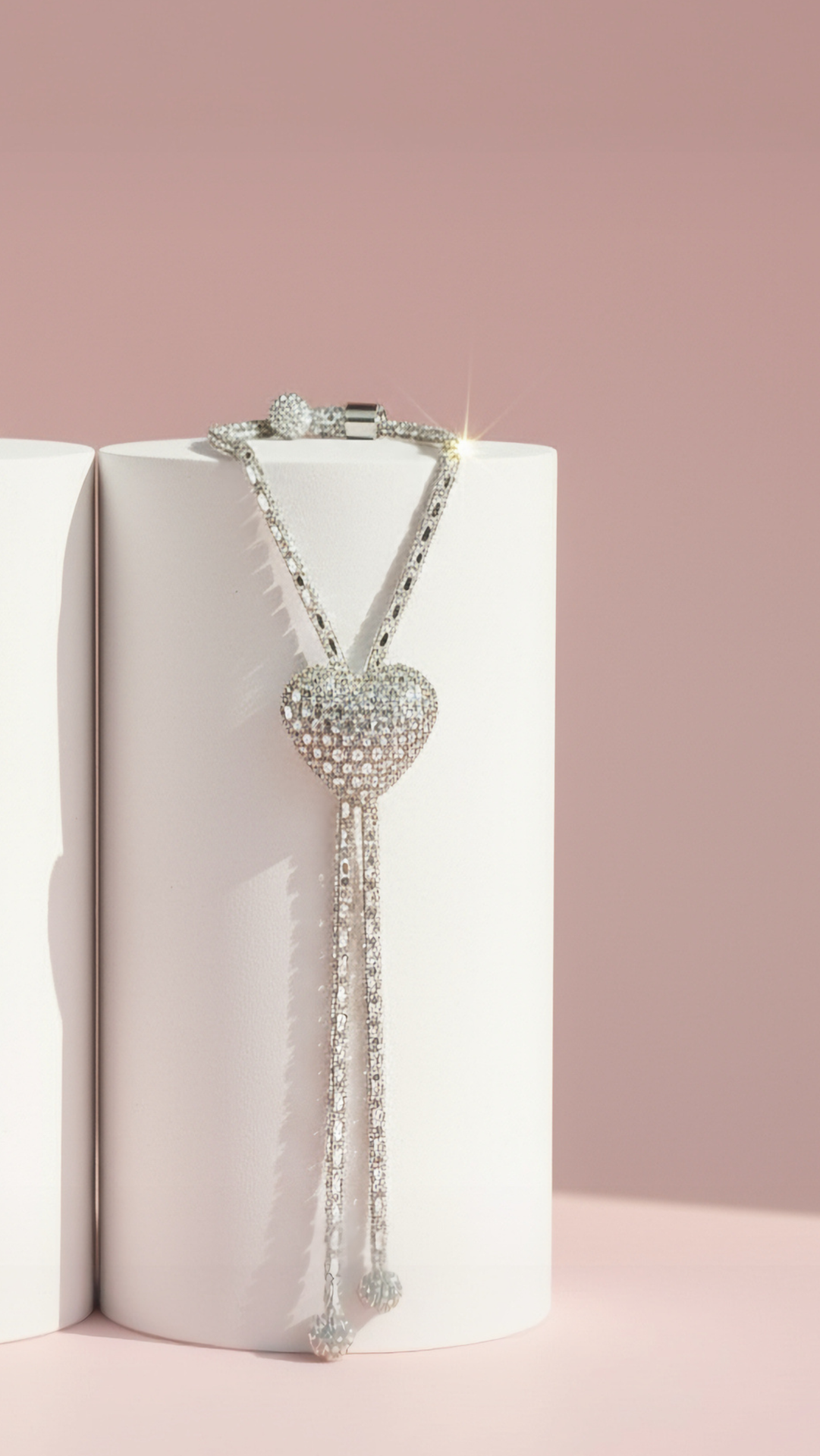Elixir Collection Long Heart Crystal Necklace