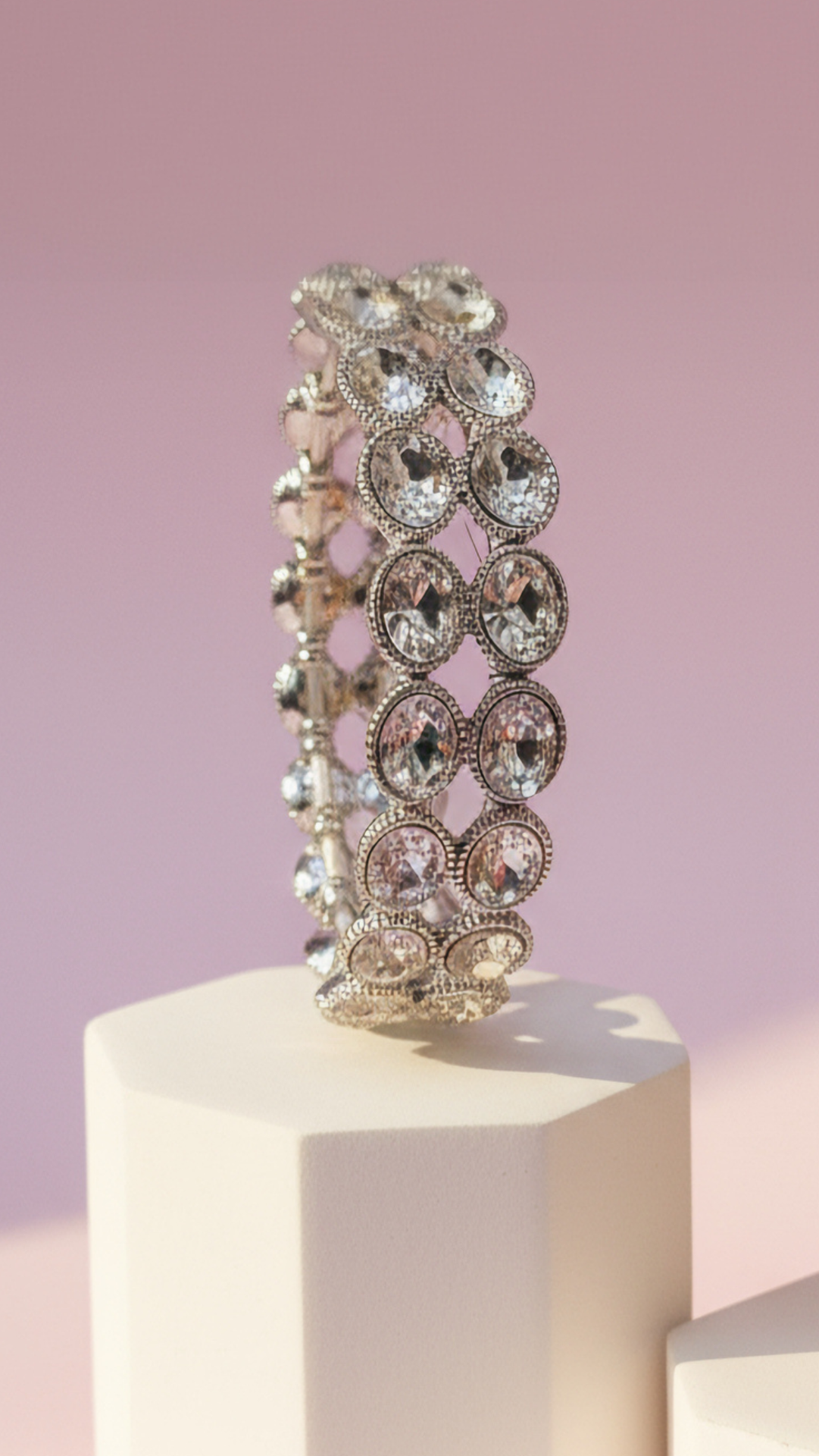 Oval Stretchy Crystal Bracelet