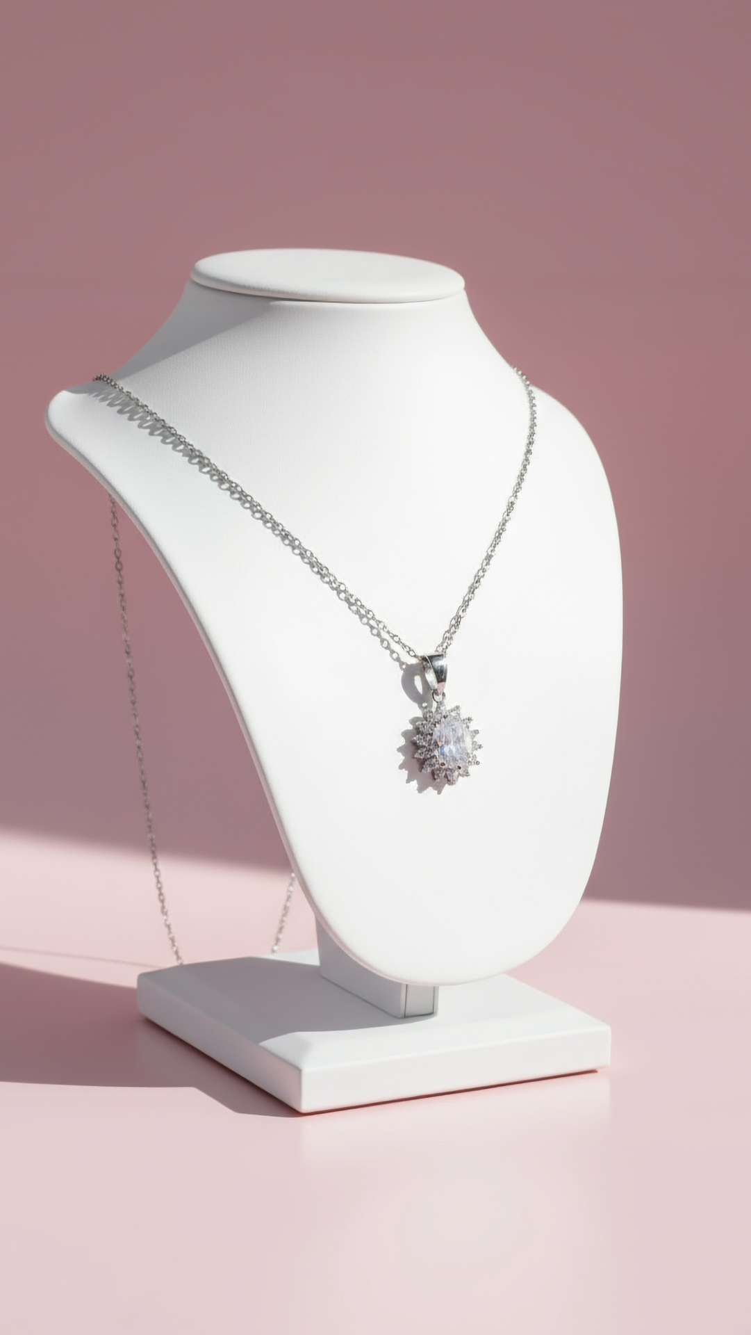 Cluster Crystal Pendant Necklace