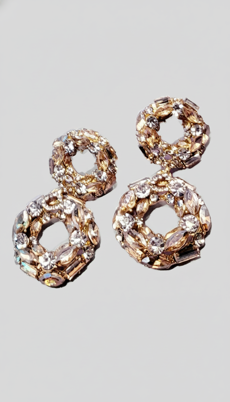 Round Crystal Drop & Dangle Earrings