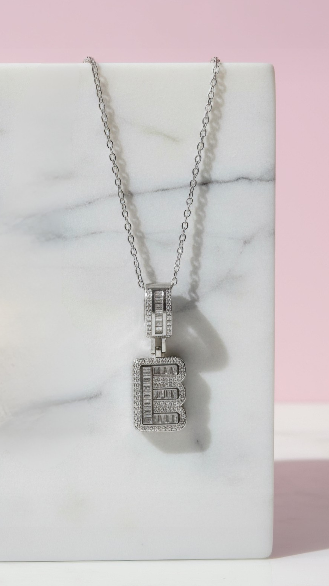 Personalized Initial Letter Pendant Crystal Necklace