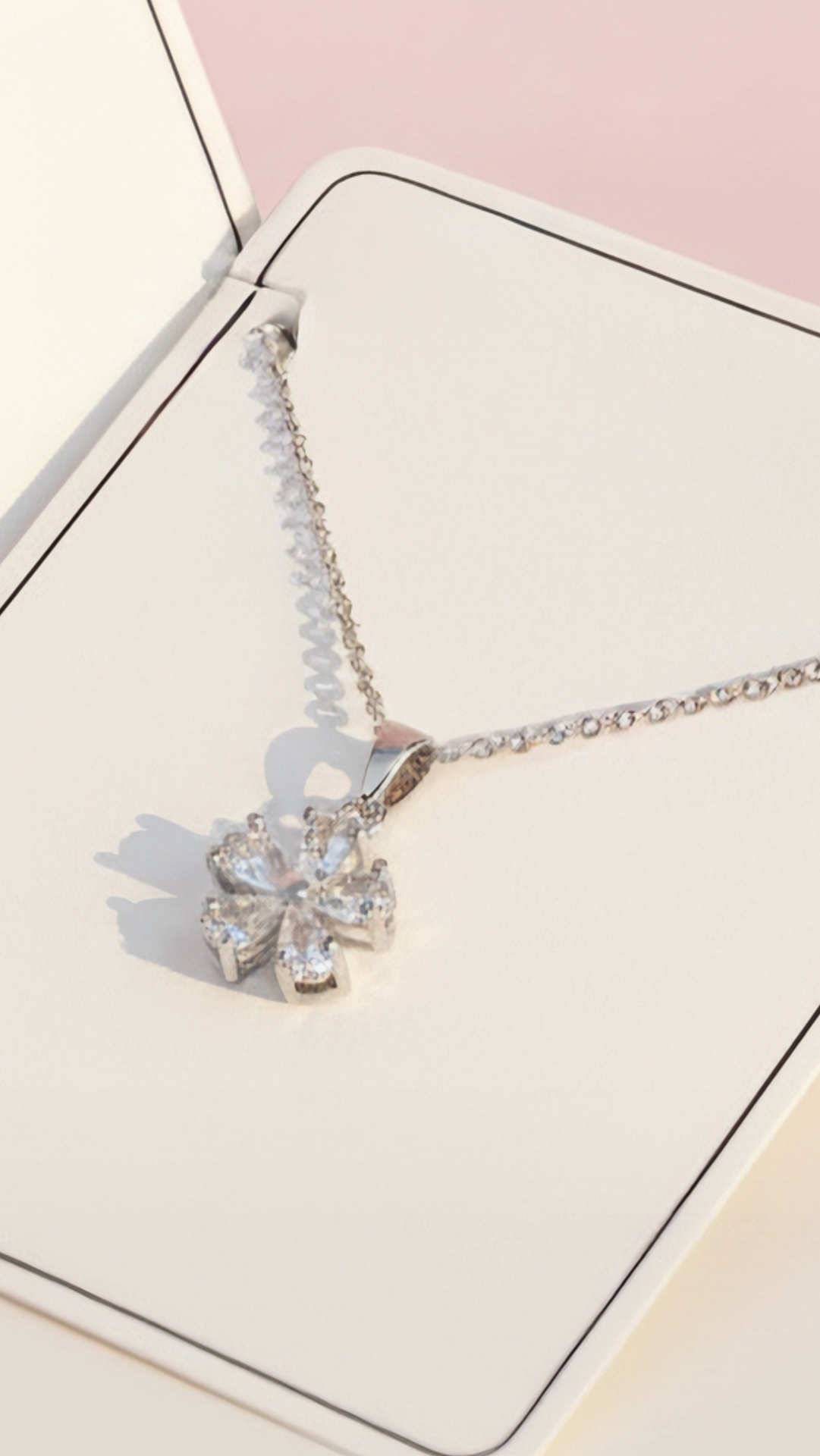 Flower Crystal Pendant Necklace