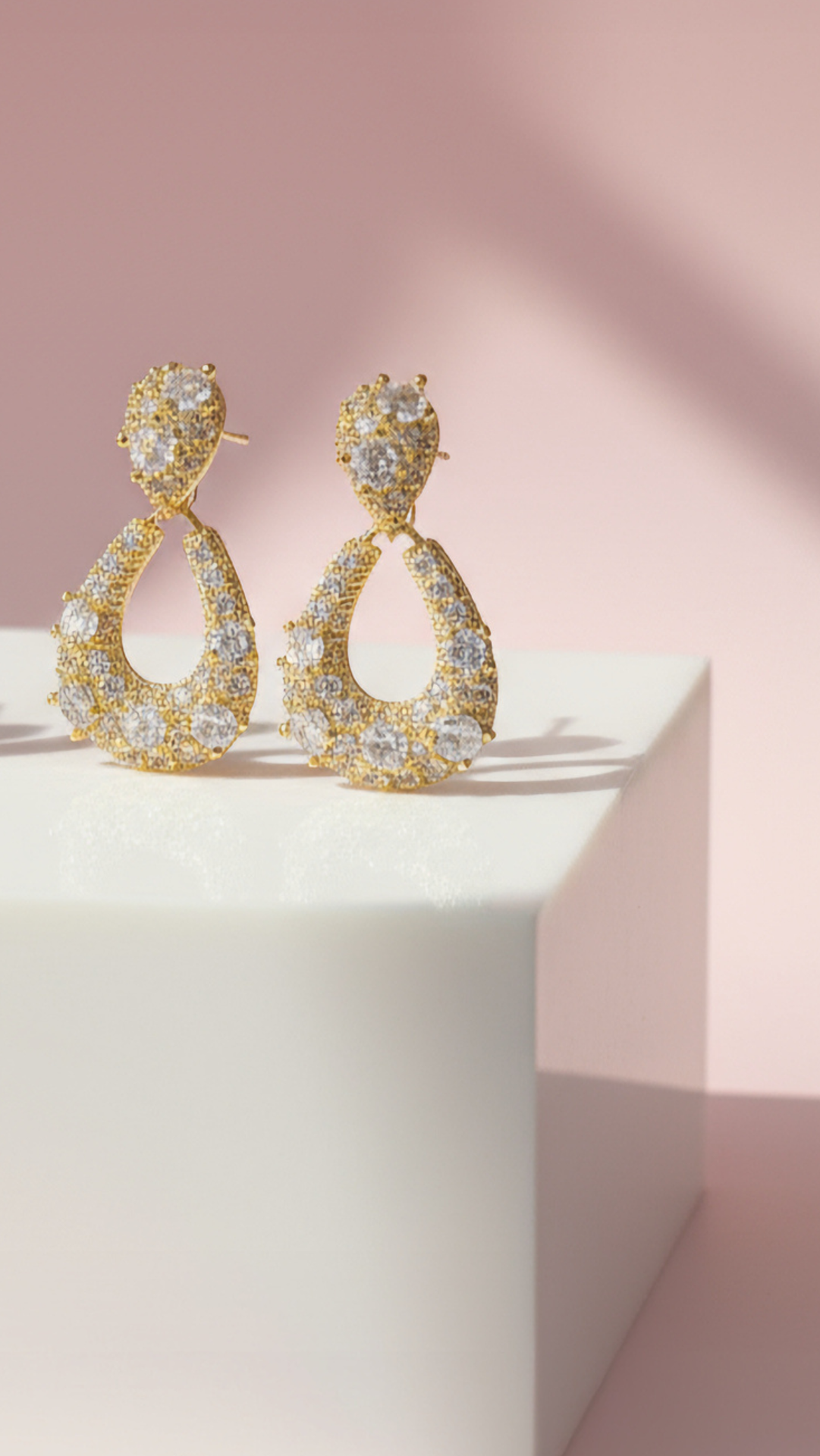 U Shape Crystal Drop & Dangle Earrings