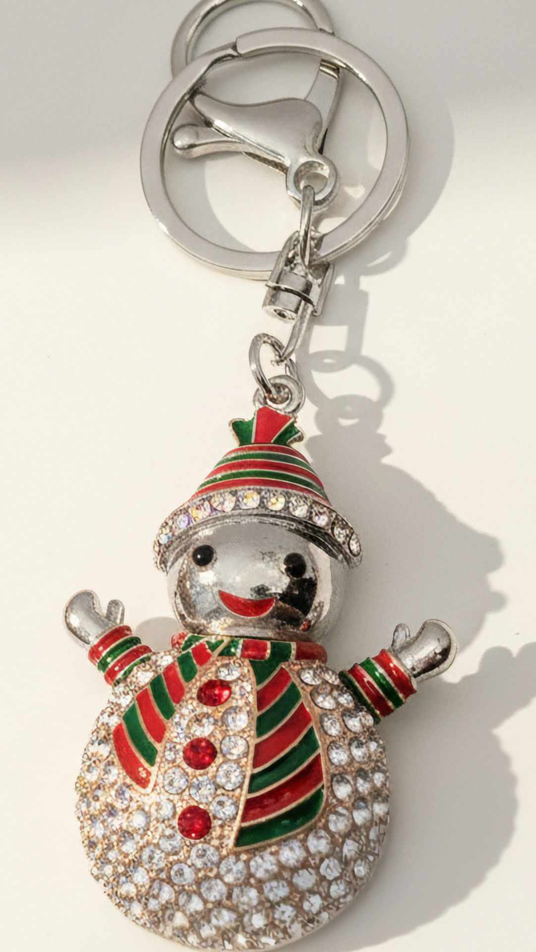 Happy Snowman Crystal Keyring & Bag Charm