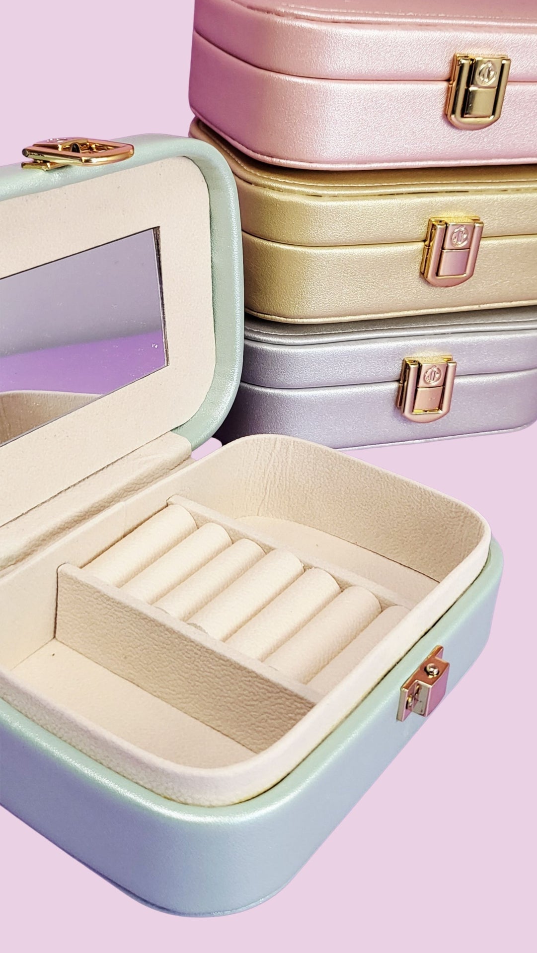 Travel Jewellery Box – Compact Organizer with Mirror