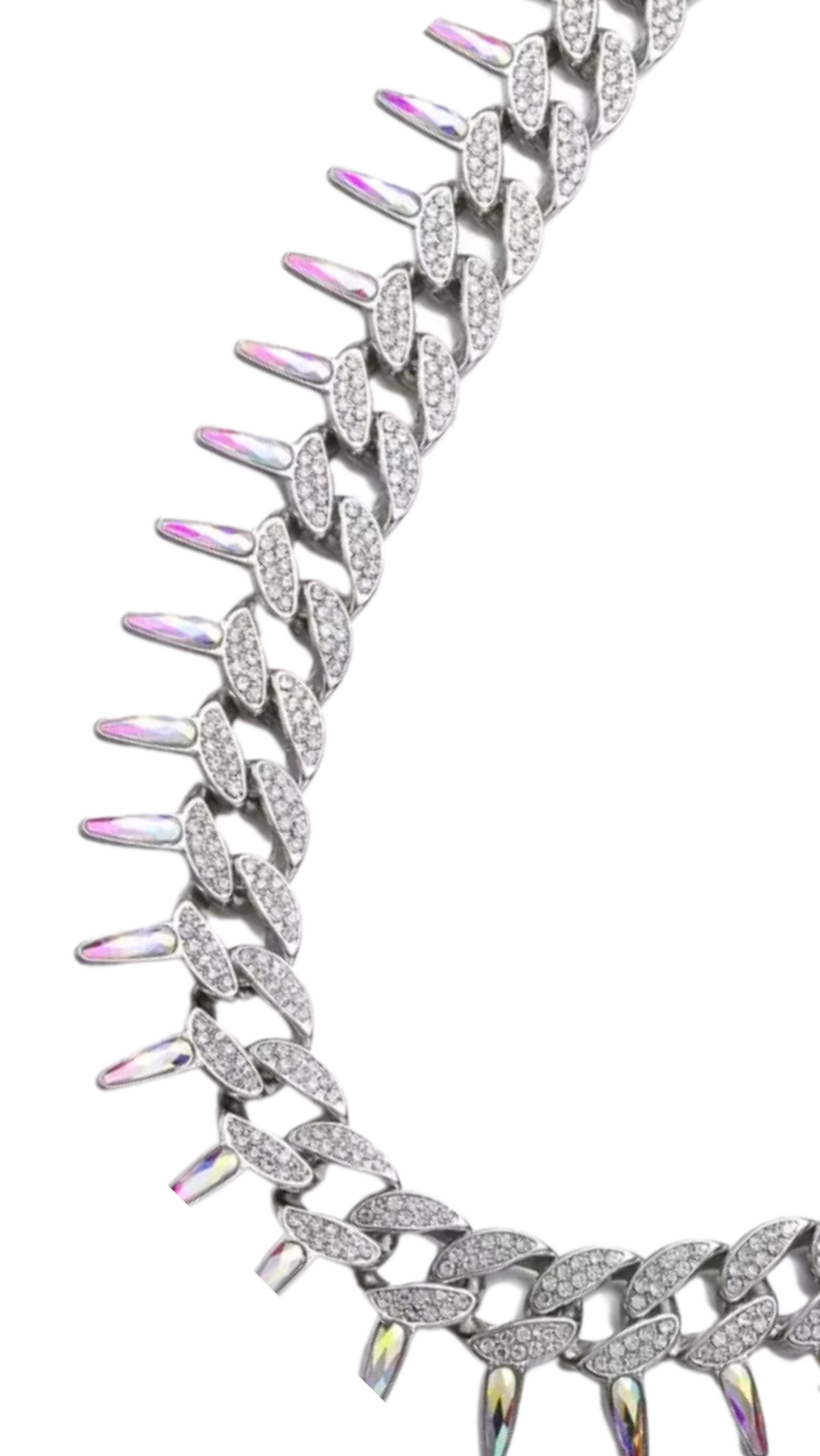 Iced Out Crystal Bling Spike Chain
