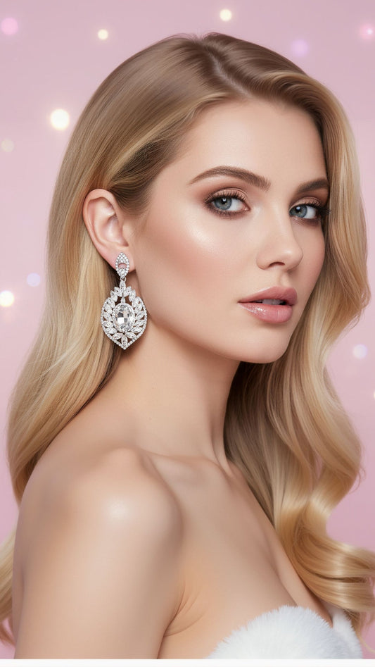 Oval Baroque Crystal Drop & Dangle Earrings