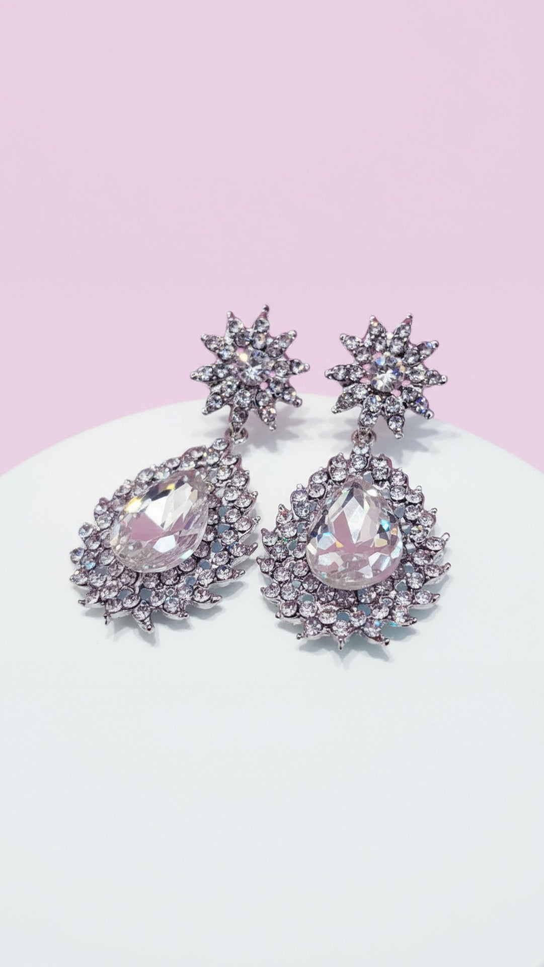 Starburst Teardrop Crystal Drop & Dangle Earrings