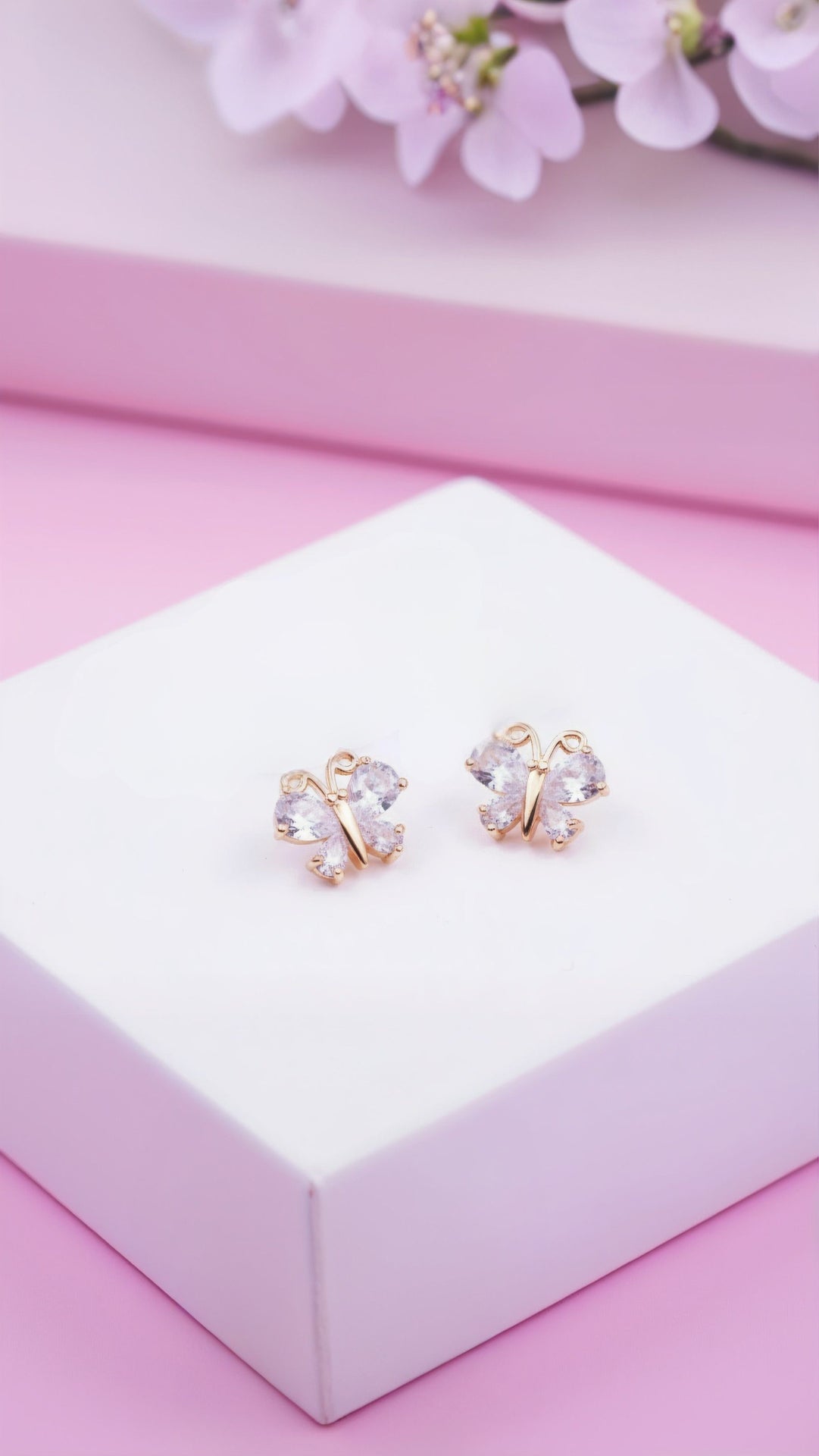 Butterfly Crystal Stud Earrings