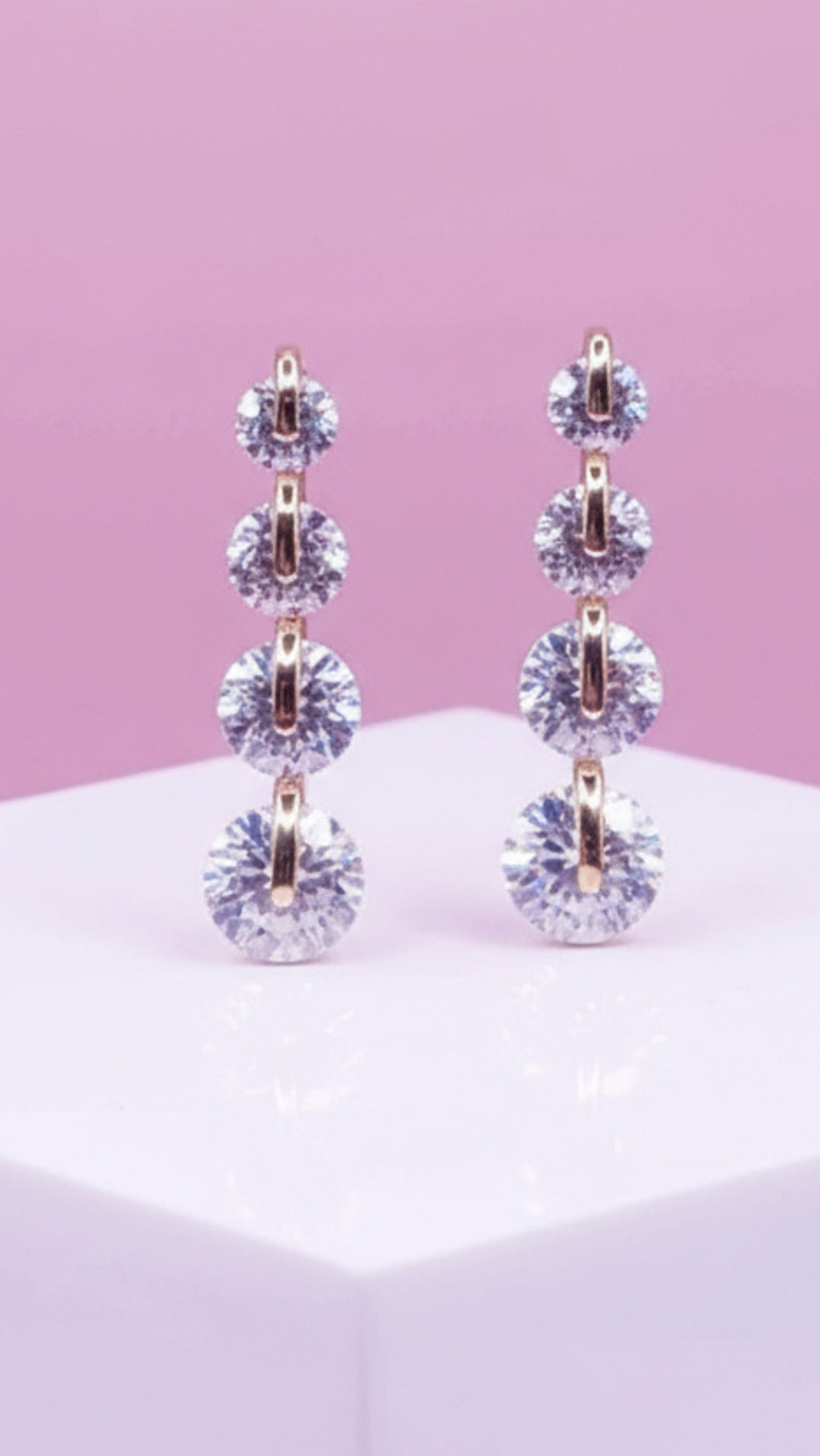 Brilliant Cut Long Crystal Stud Earrings