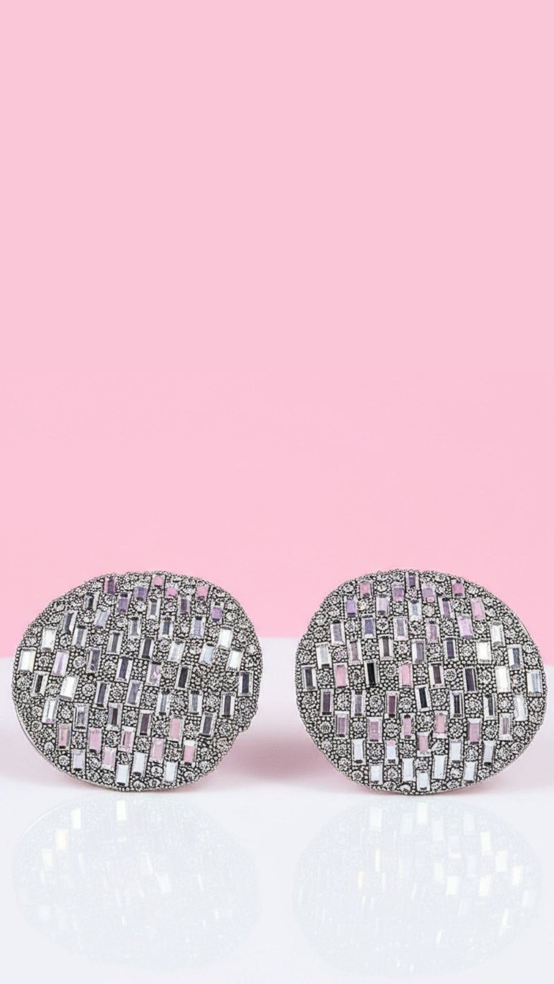 Elixir Collection Curved Crystal Stud Earrings