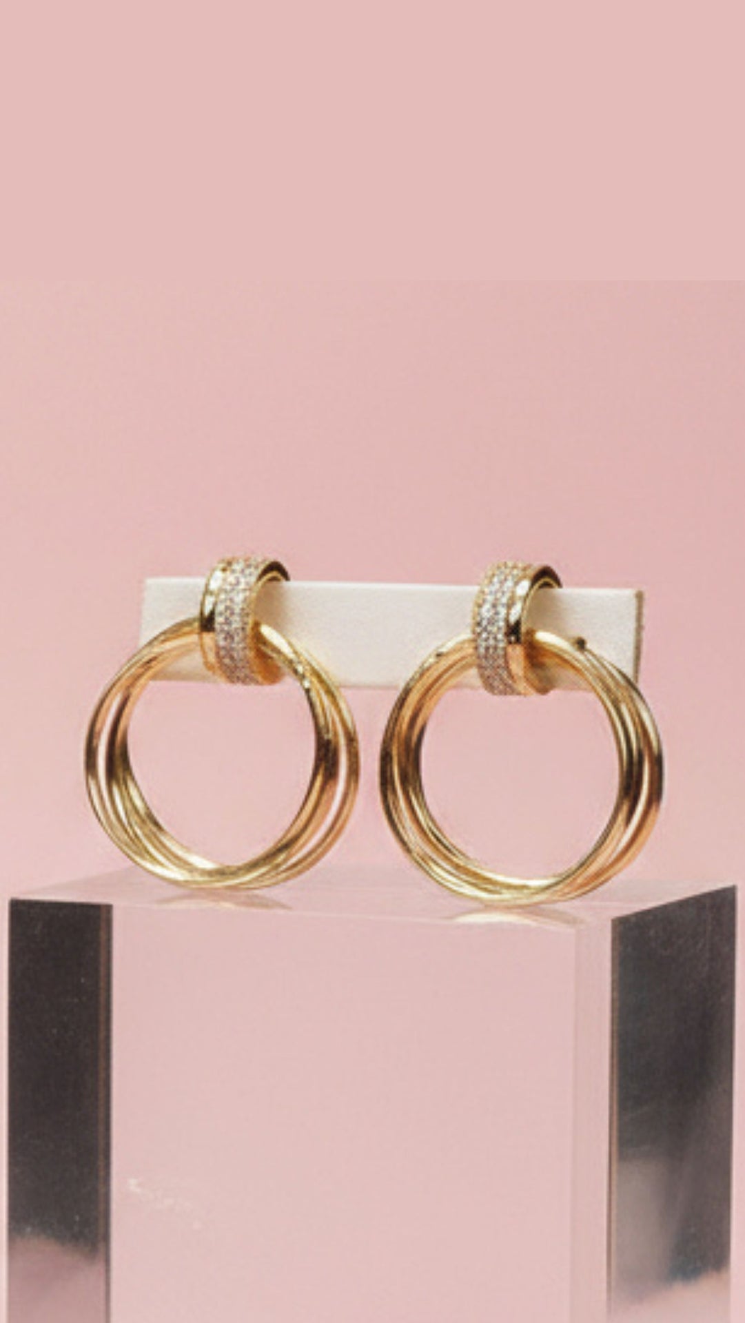 Crystal Multi Link Hoop Earrings
