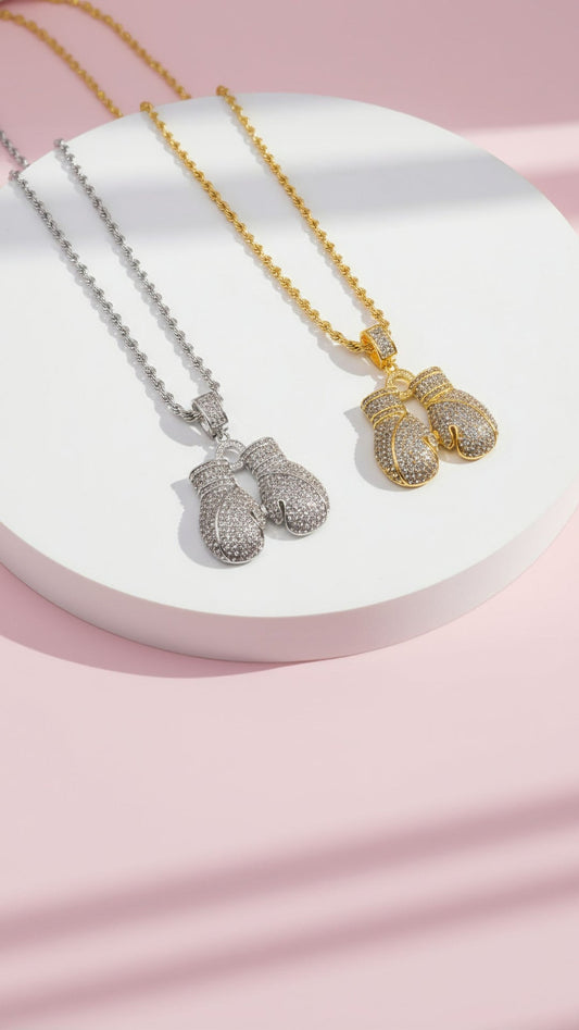 Boxing Gloves Stainless Steel Necklace