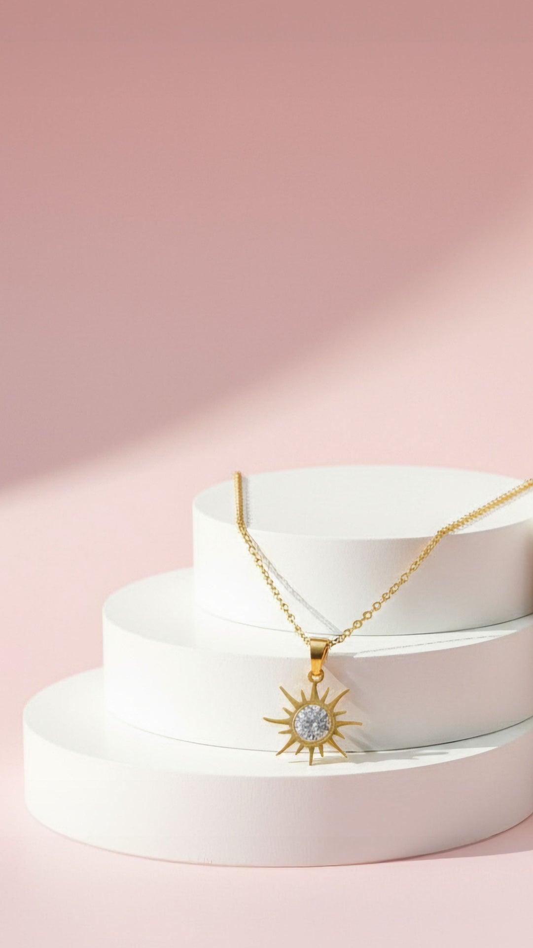 Pavé Crystal Sun Pendant Necklace