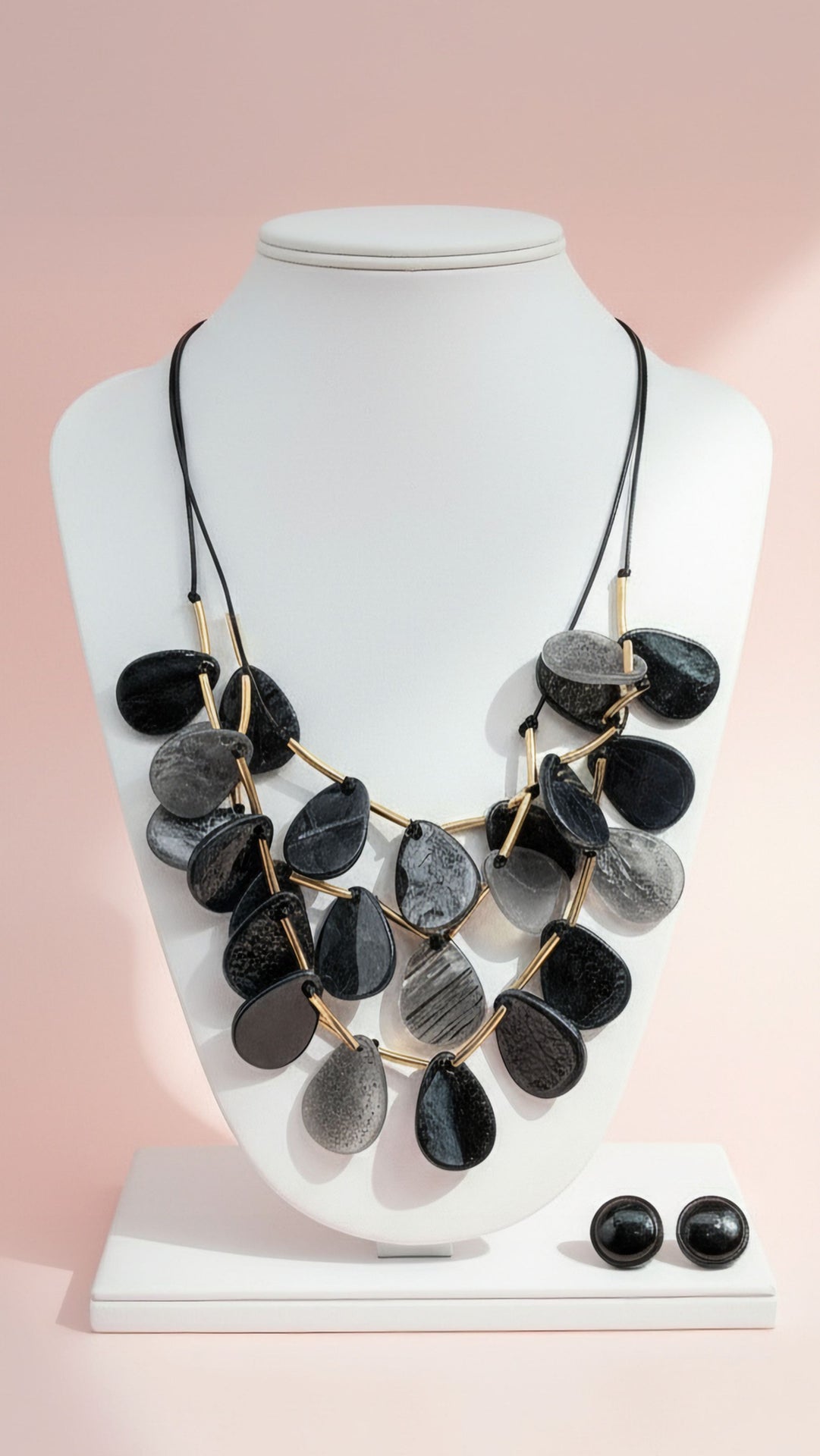TearDrop Lacquer Necklace & Earrings Set