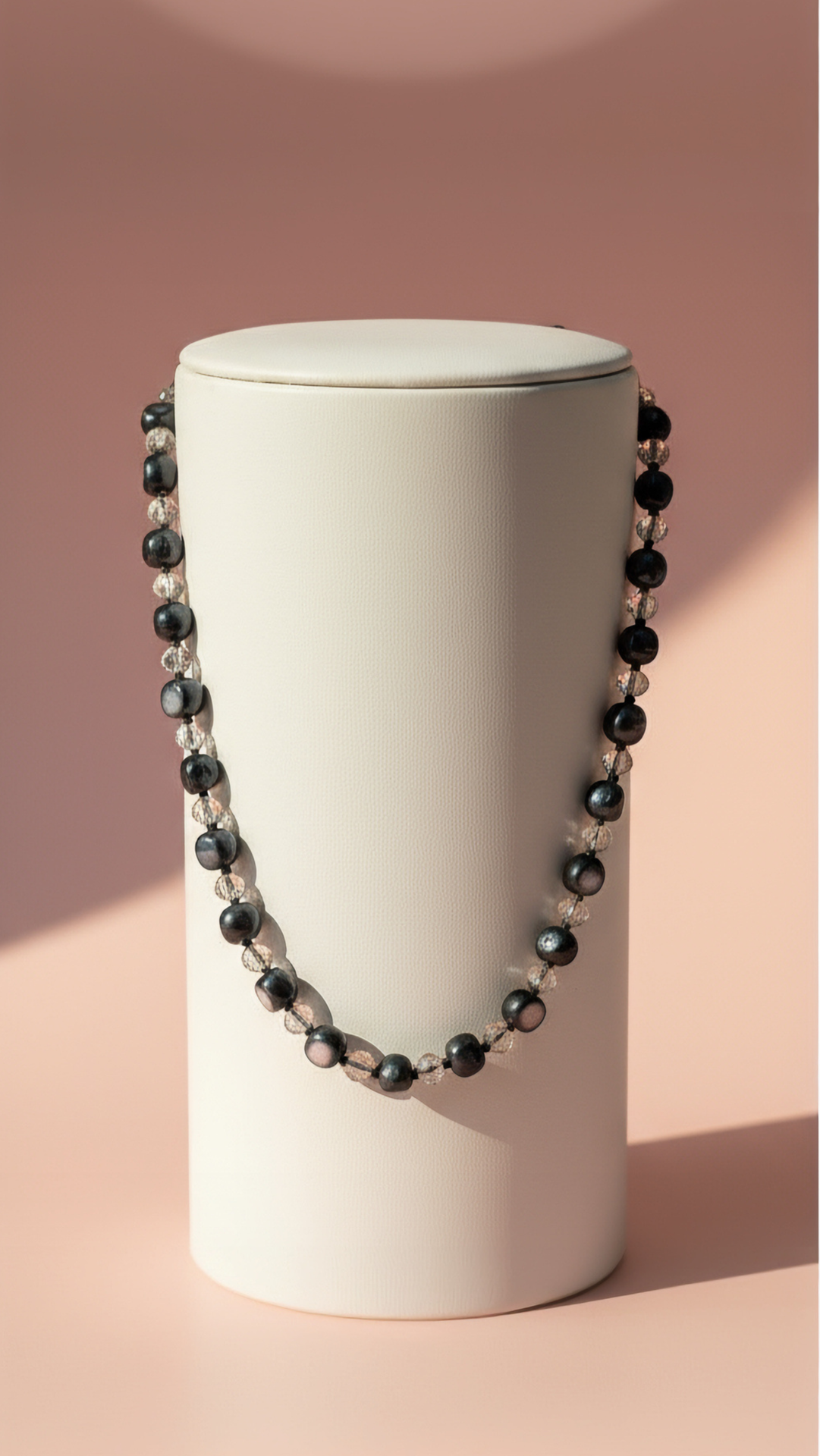 Navy Boho Long Beaded Necklace