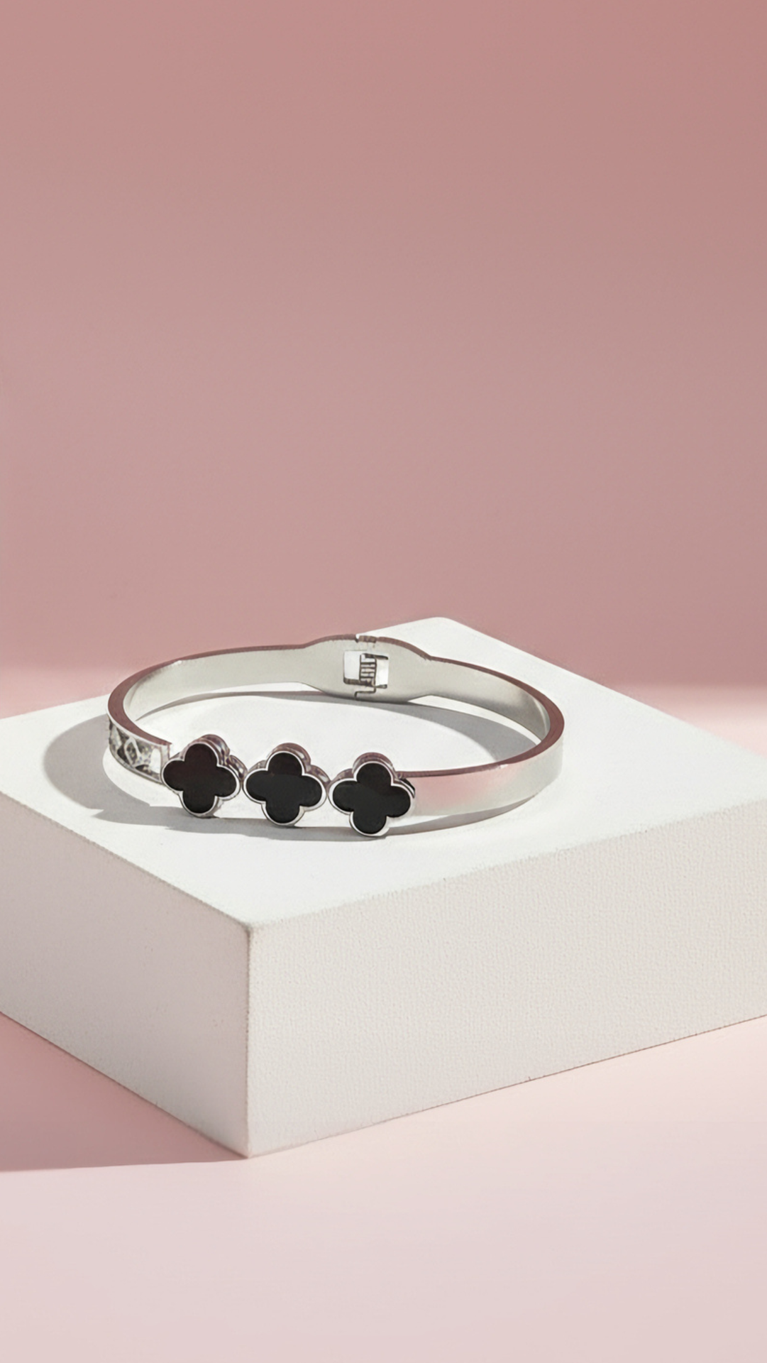 Stainless Steel Clover Stacking Bangle