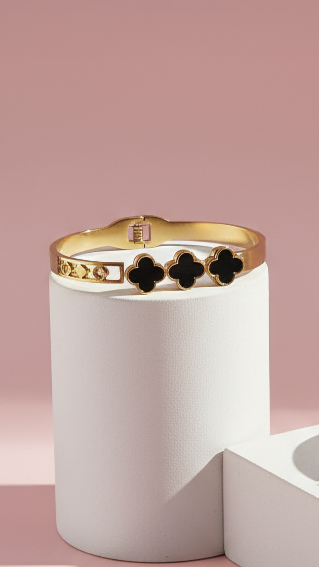 Stainless Steel Clover Stacking Bangle