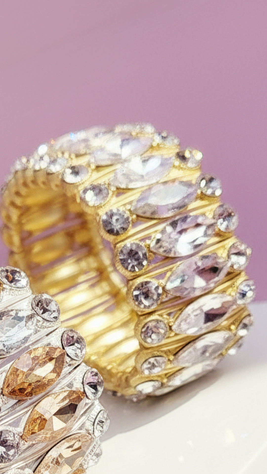 Oval Crystal Stretchy Bracelet