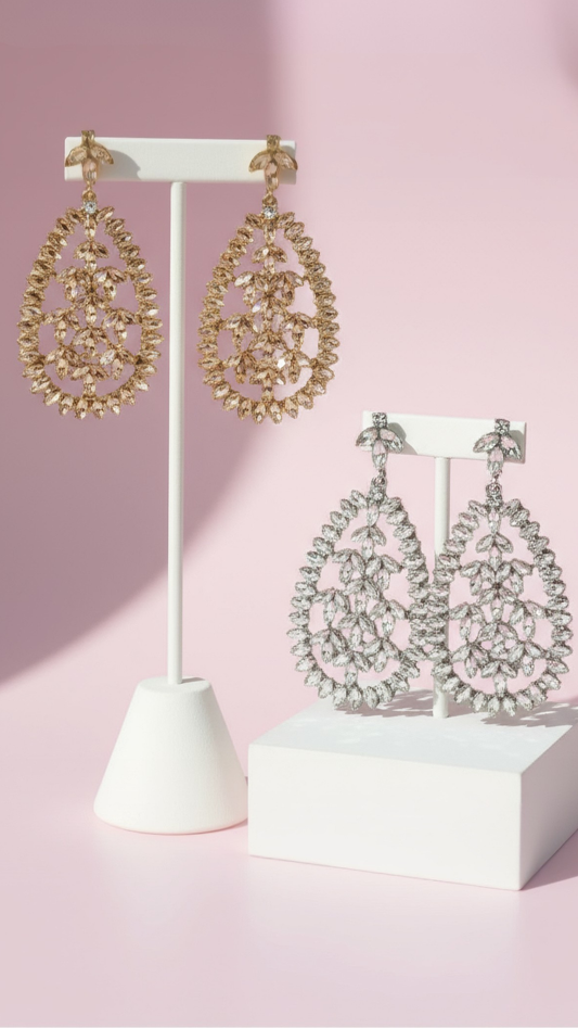 Oval Crystal Drop & Dangle Earrings