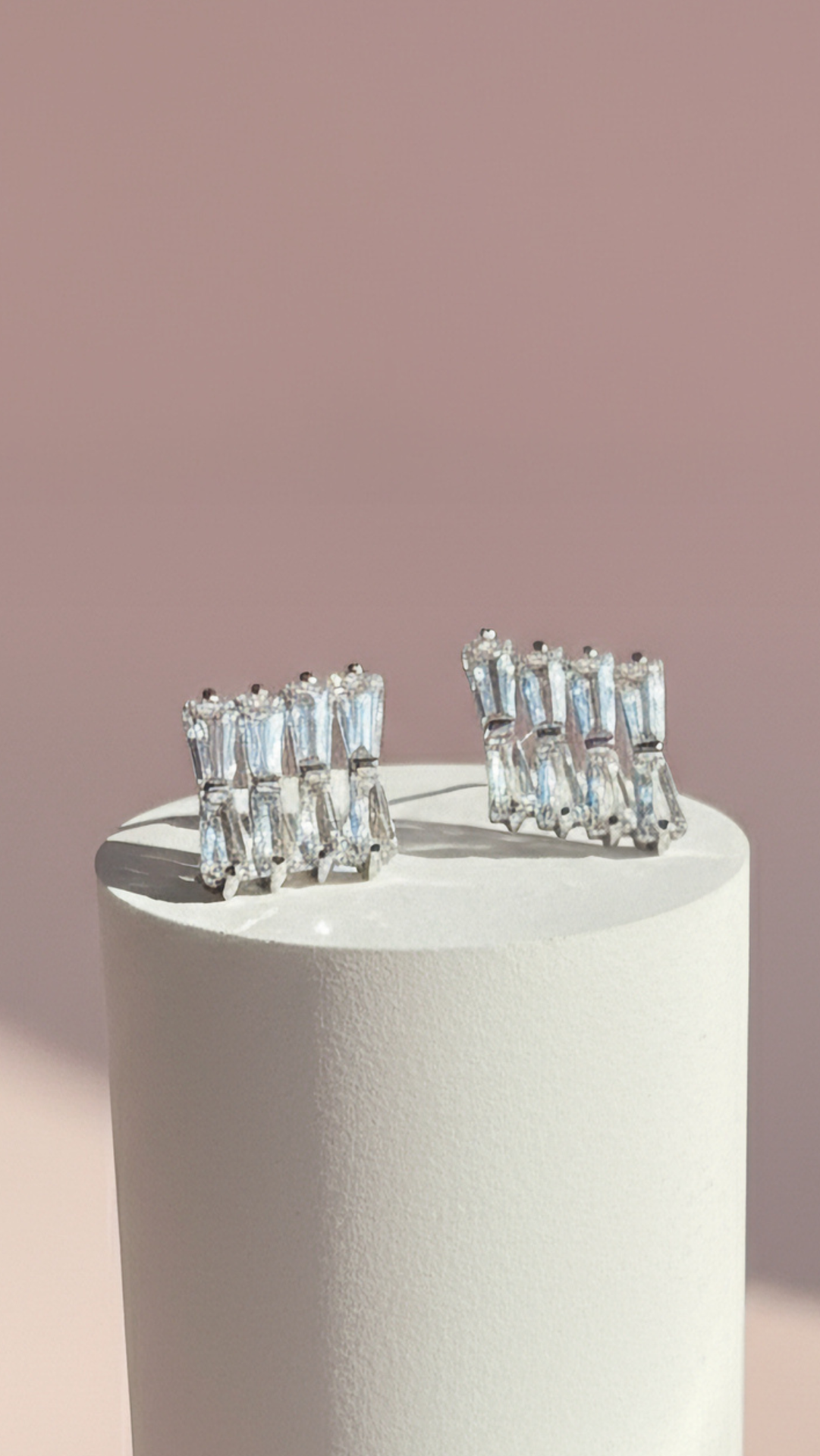 Square Crystal Stud Earrings