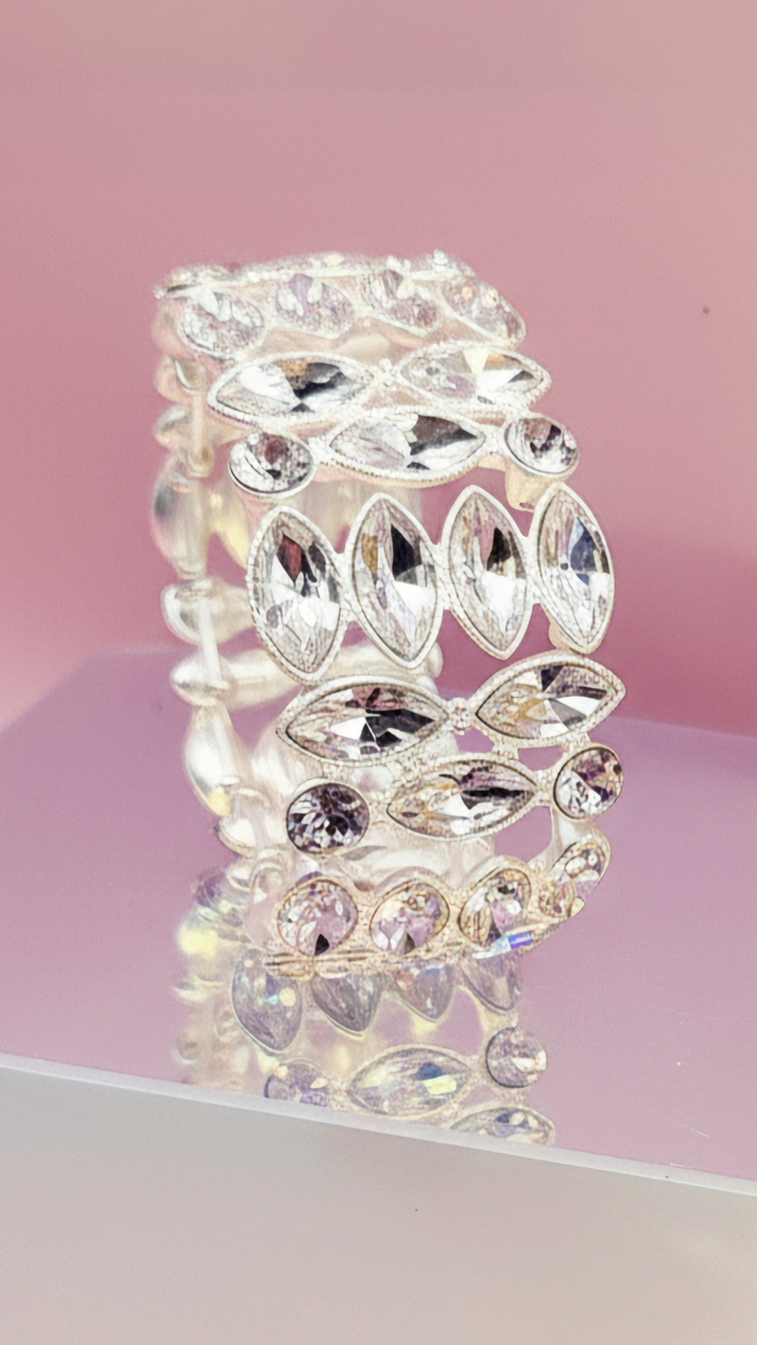 Oval Cut Stretchy Crystal Bracelet
