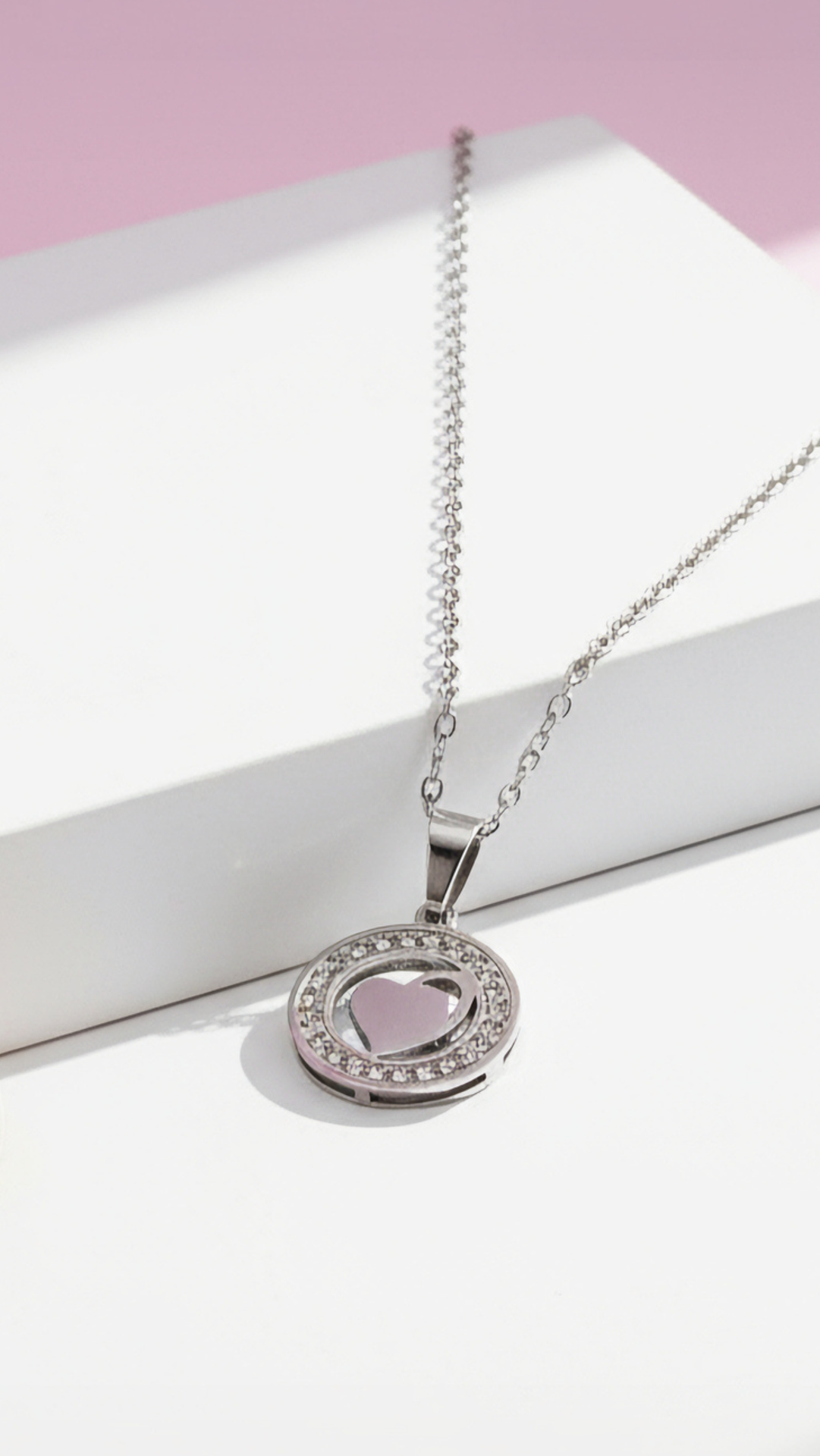 Pavé Crystal Heart Pendant Necklace