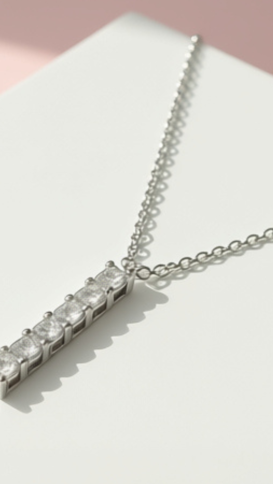 Oblong Round Cut Crystal Pendant Necklace