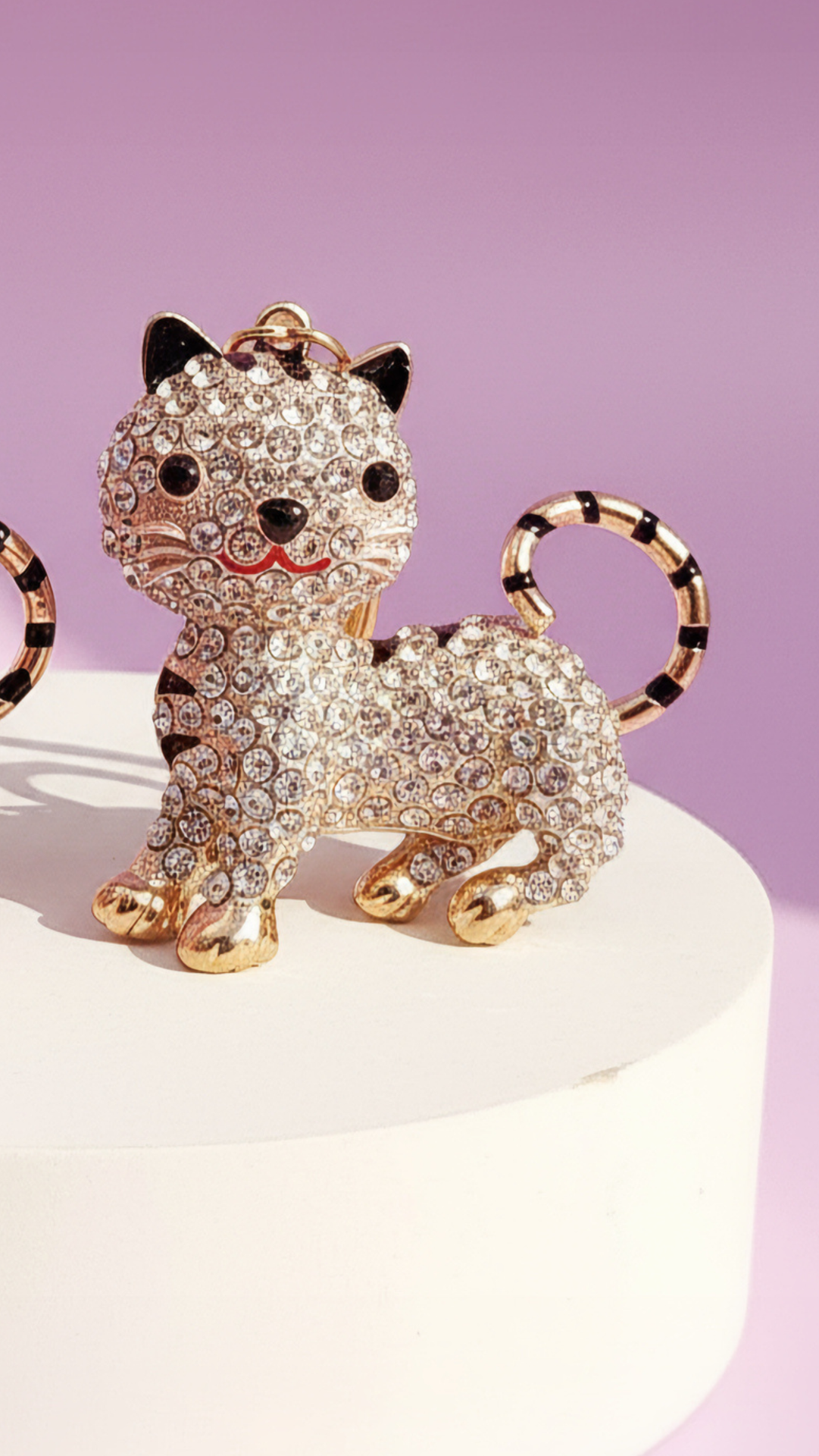 Cat Crystal Key Ring & Bag Charm