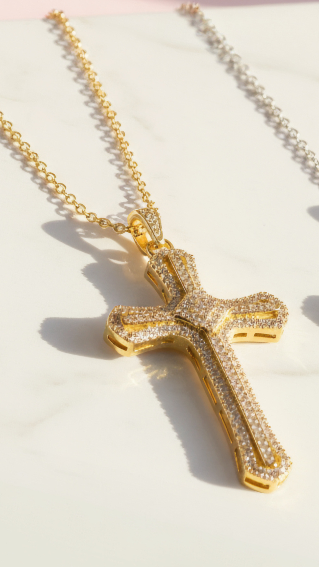 Crystal Cross Pendant Necklace