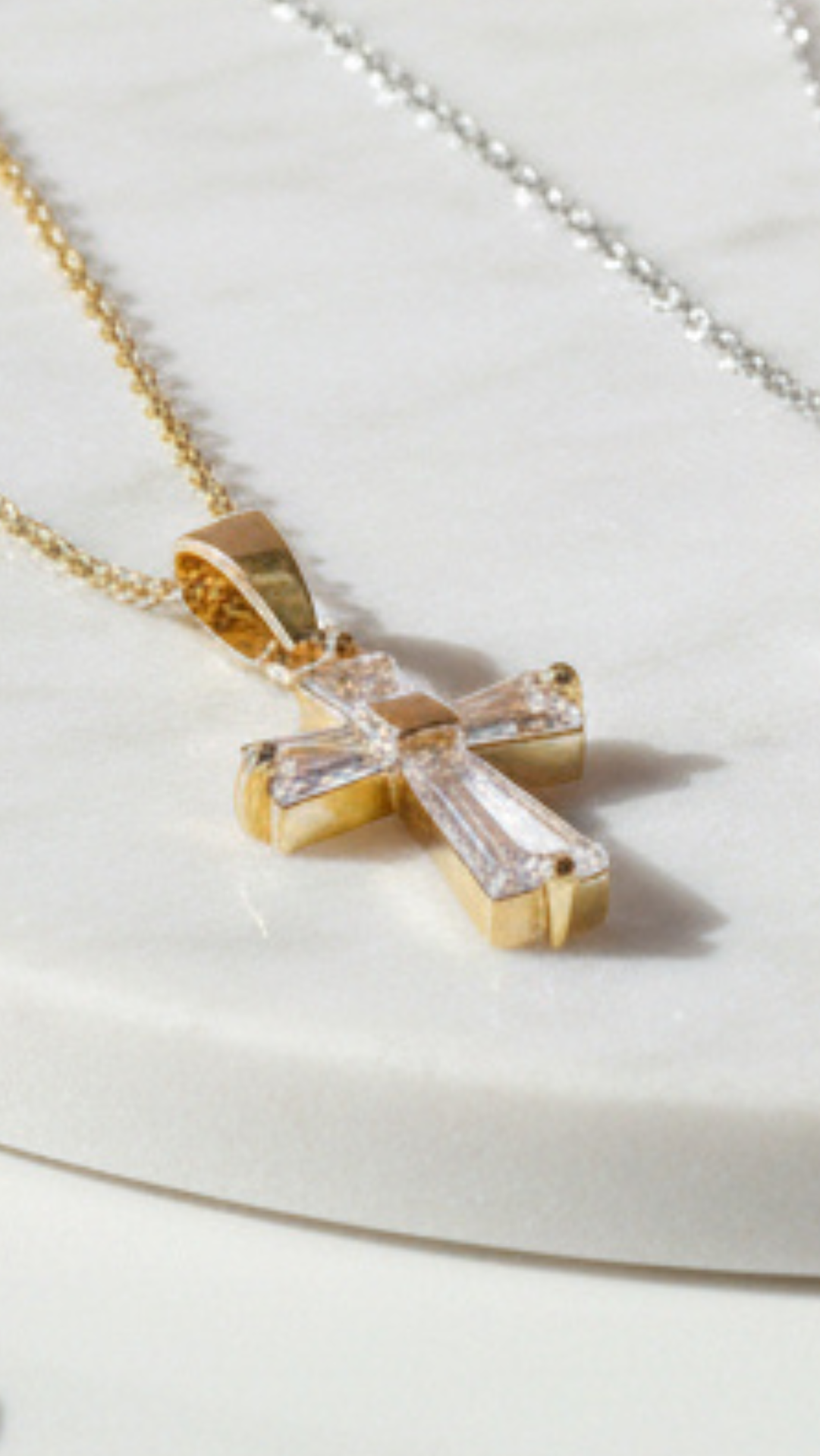 Crystal Inlaid Cross Pendant Necklace