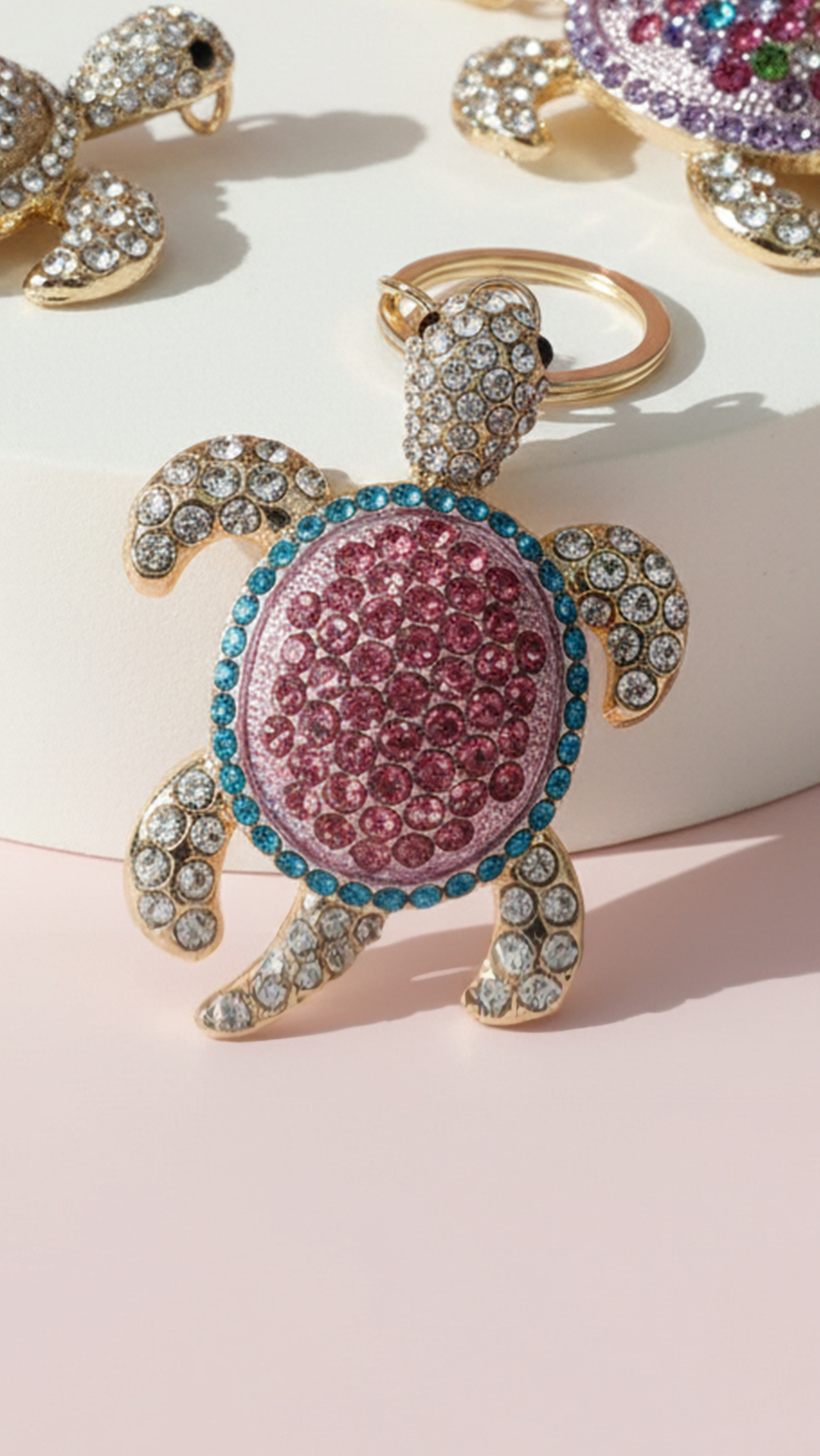 Tortoise Crystal Key Ring & Bag Charm