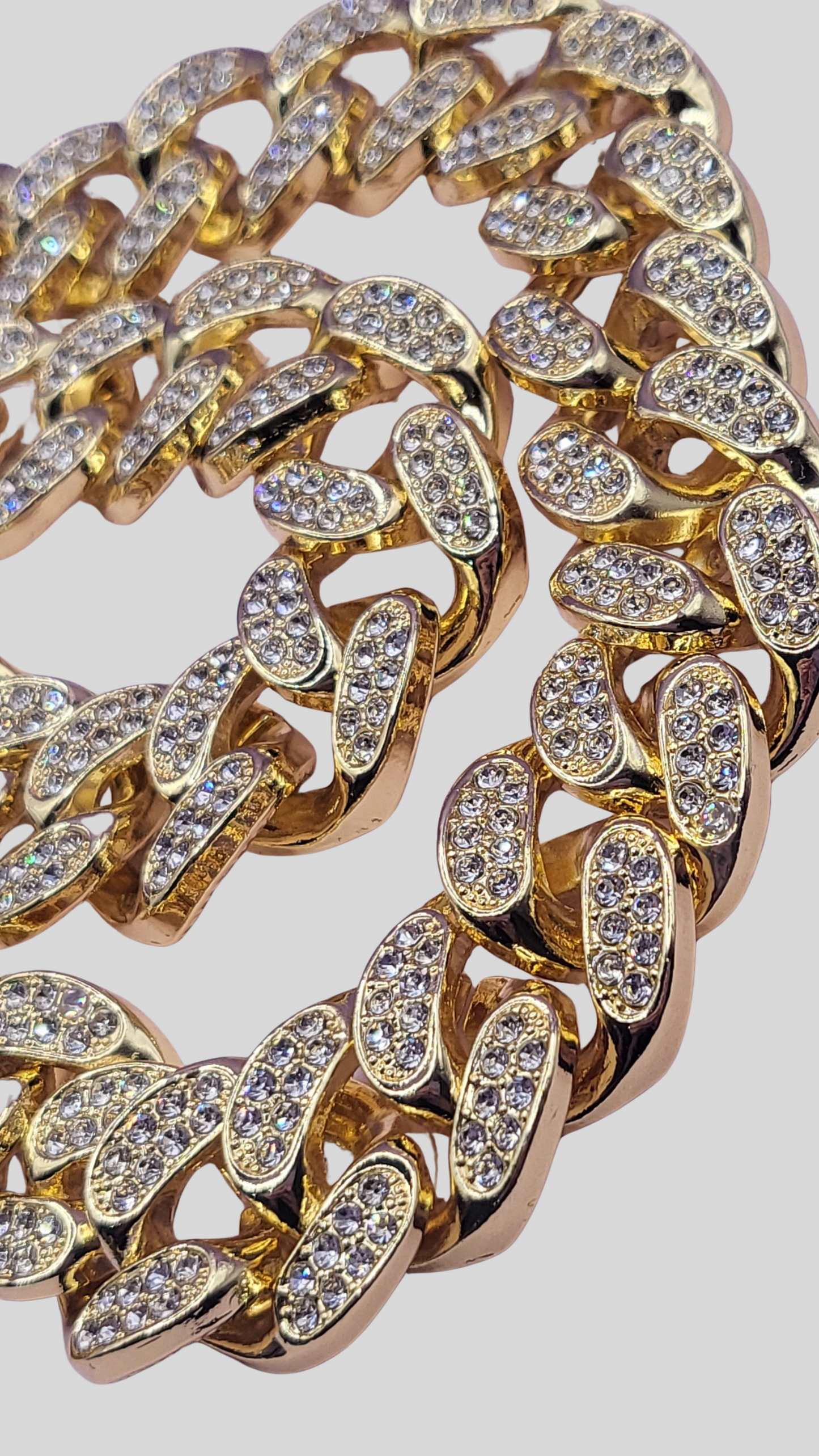 Iced Out Cuban Chain Necklace Stainless Steel