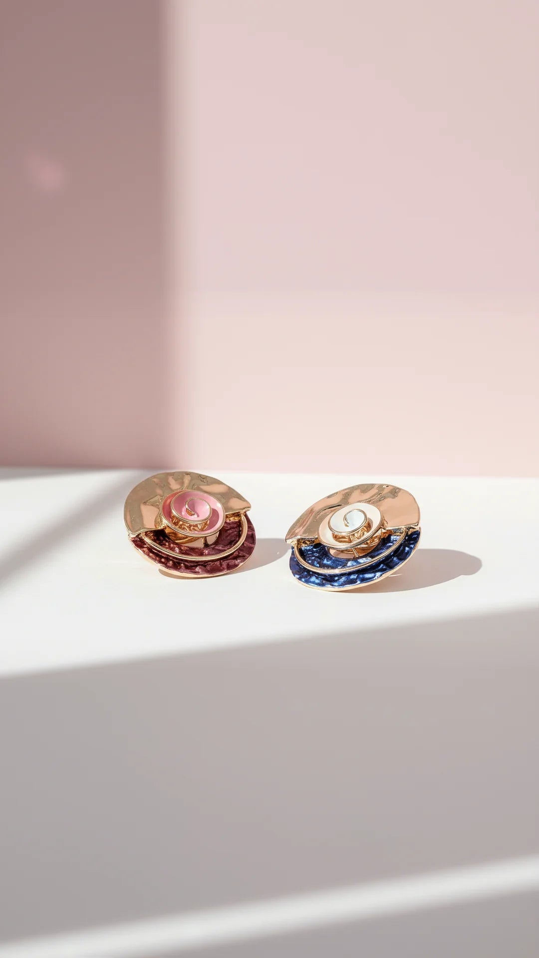 Abstract Magnetic Round Brooch