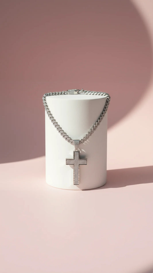 Iced Out Crystal Cross Chain Necklace