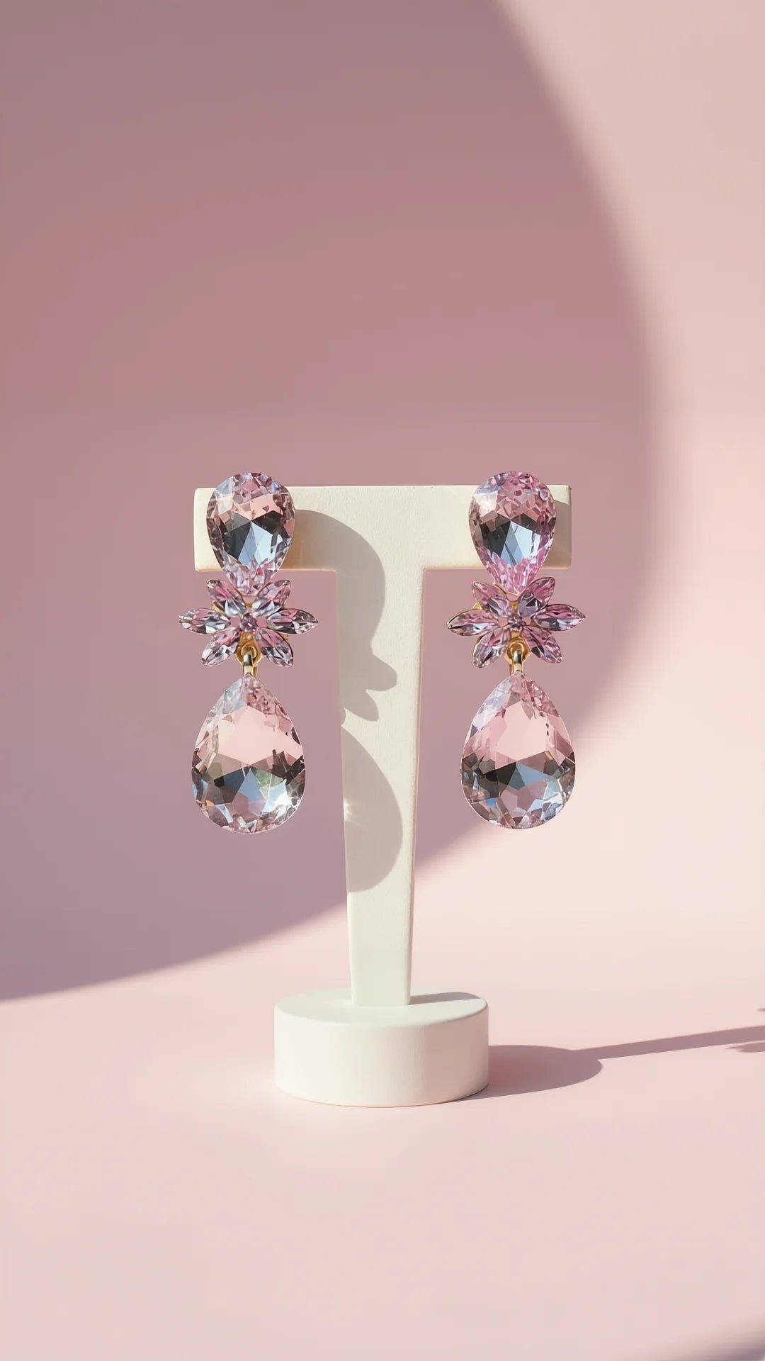 Mirror Teardrop Crystal Drop & Dangle Earrings