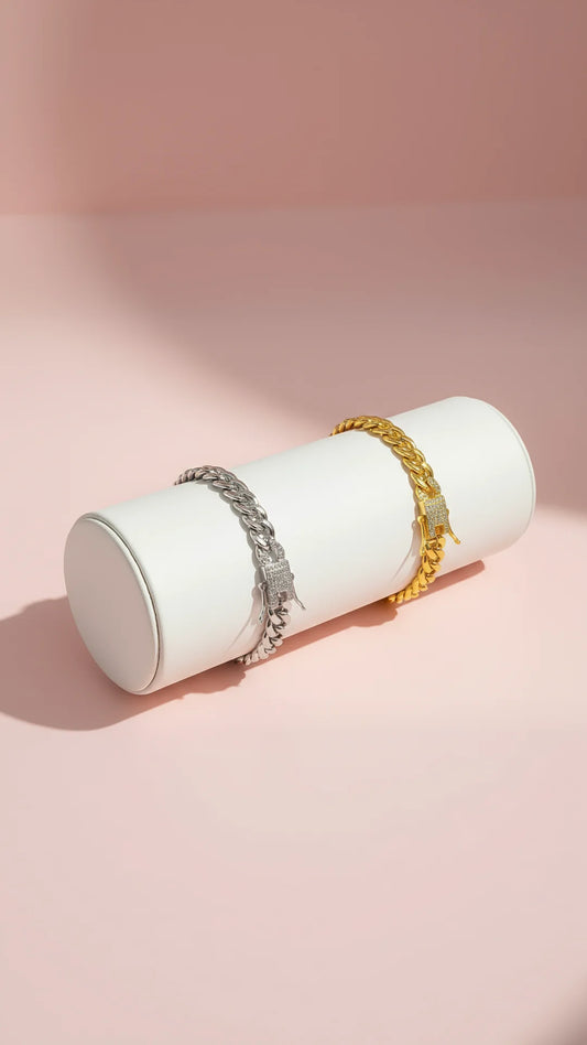 Crystal Clasp Pavé Link Chain Bracelet